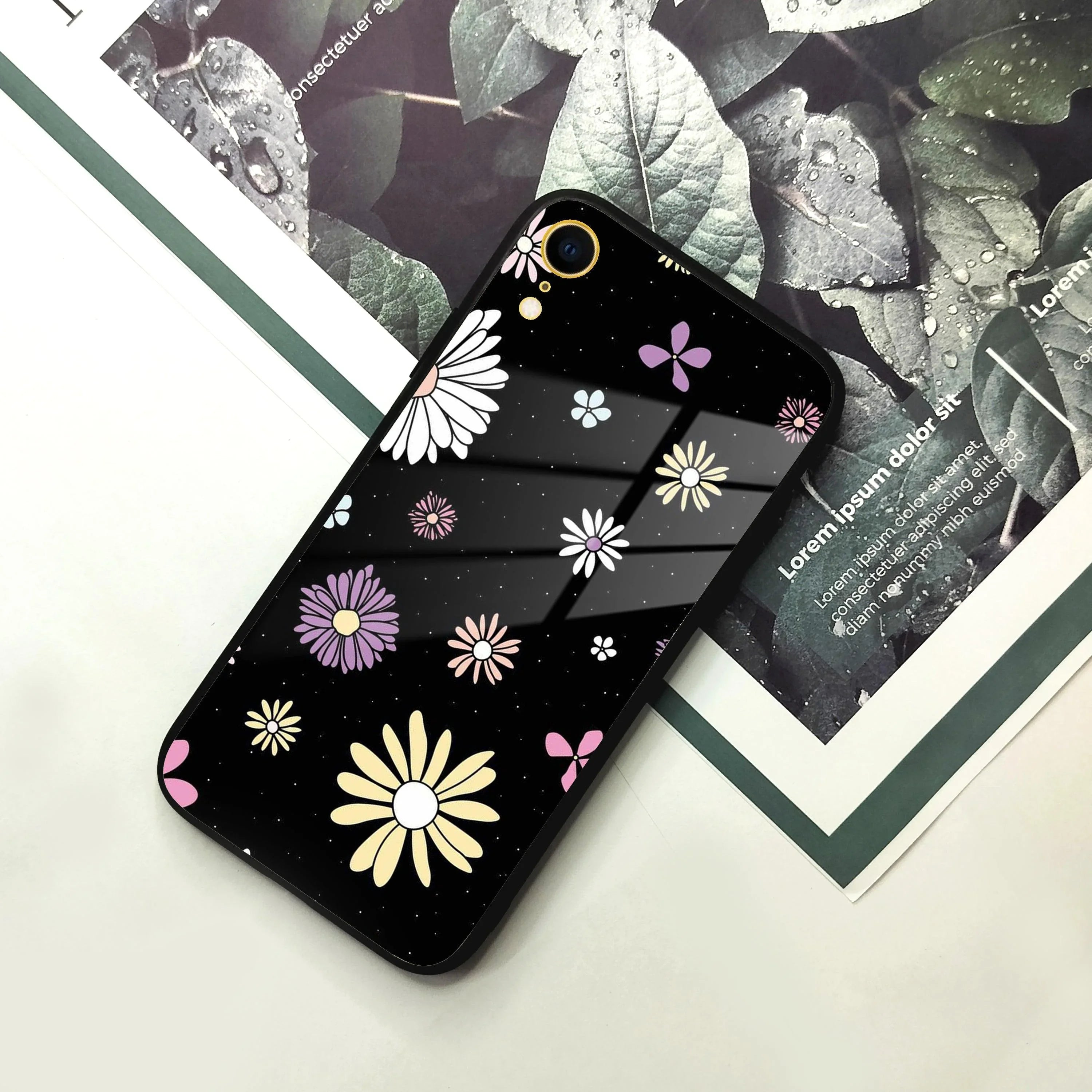 Seamless Floral Print Glass Case Cover For iPhone - ShopOnCliQ