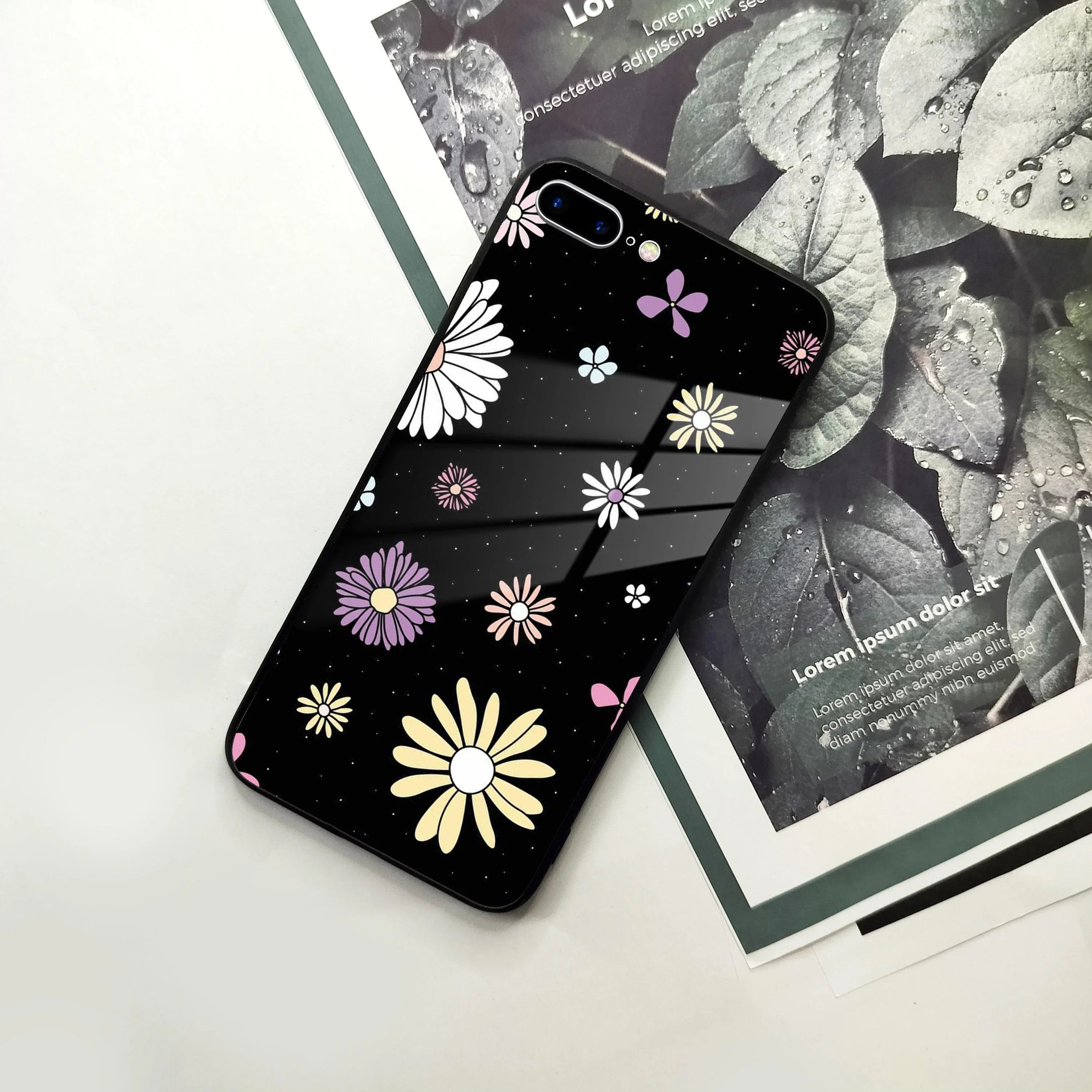 Seamless Floral Print Glass Case Cover For iPhone - ShopOnCliQ