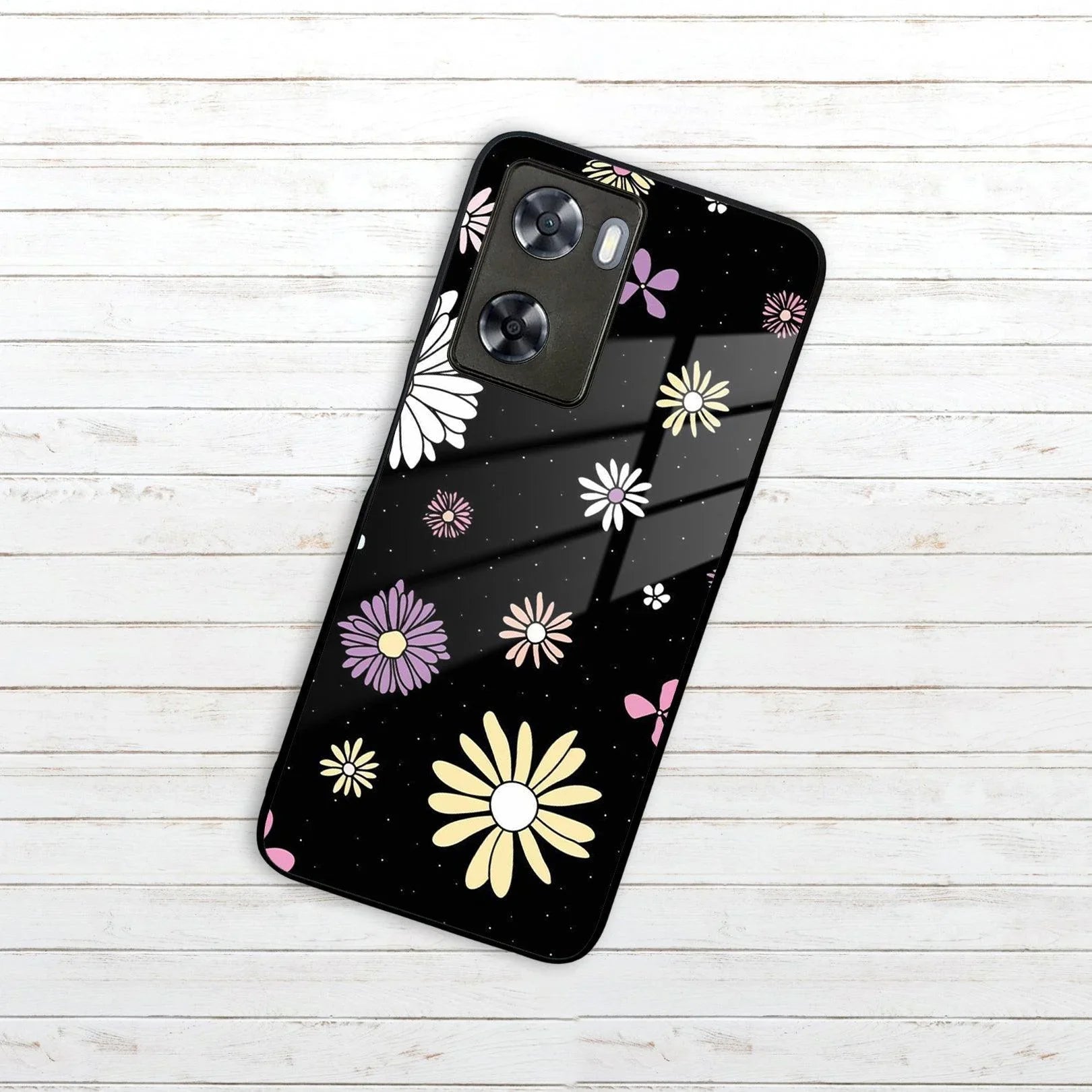 Seamless Floral Print Glass Case Cover Oppo - ShopOnCliQ
