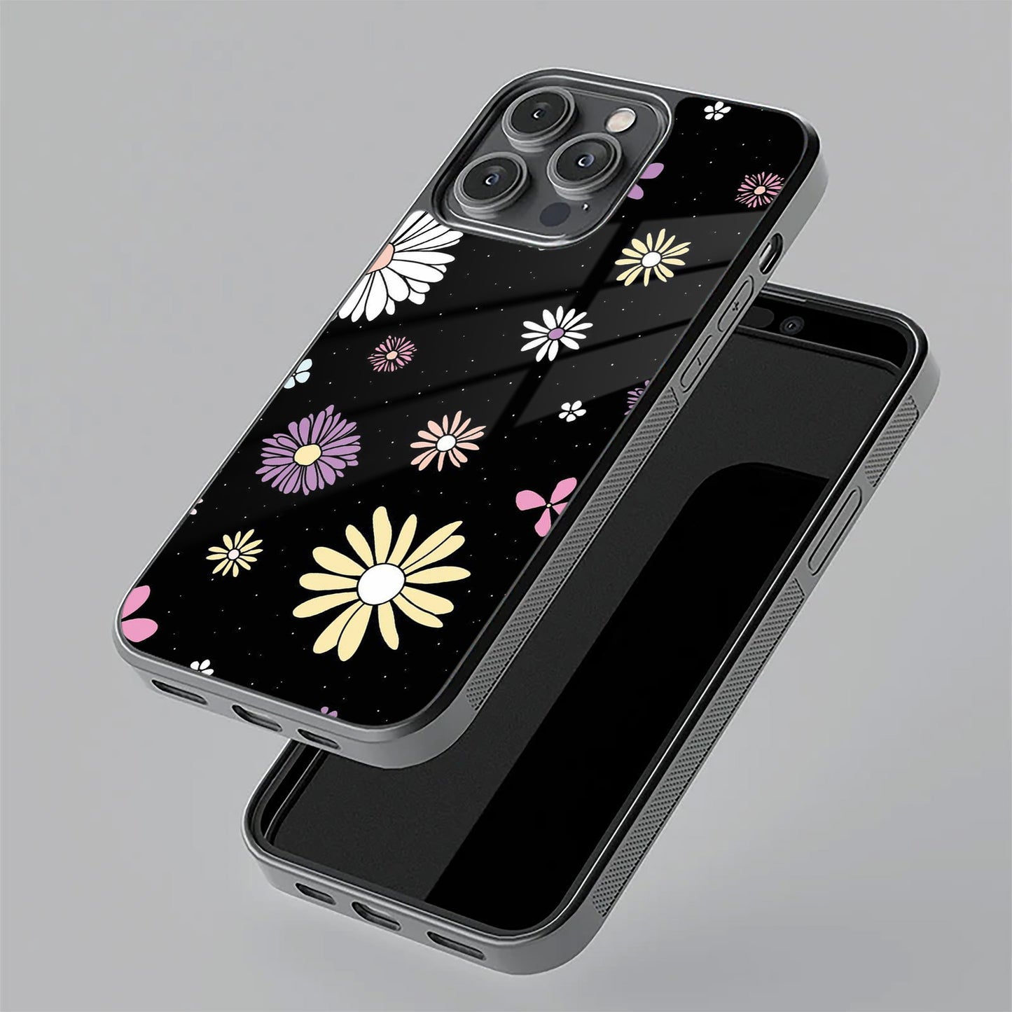 Seamless Floral Print Glass Case Cover For Realme/Narzo