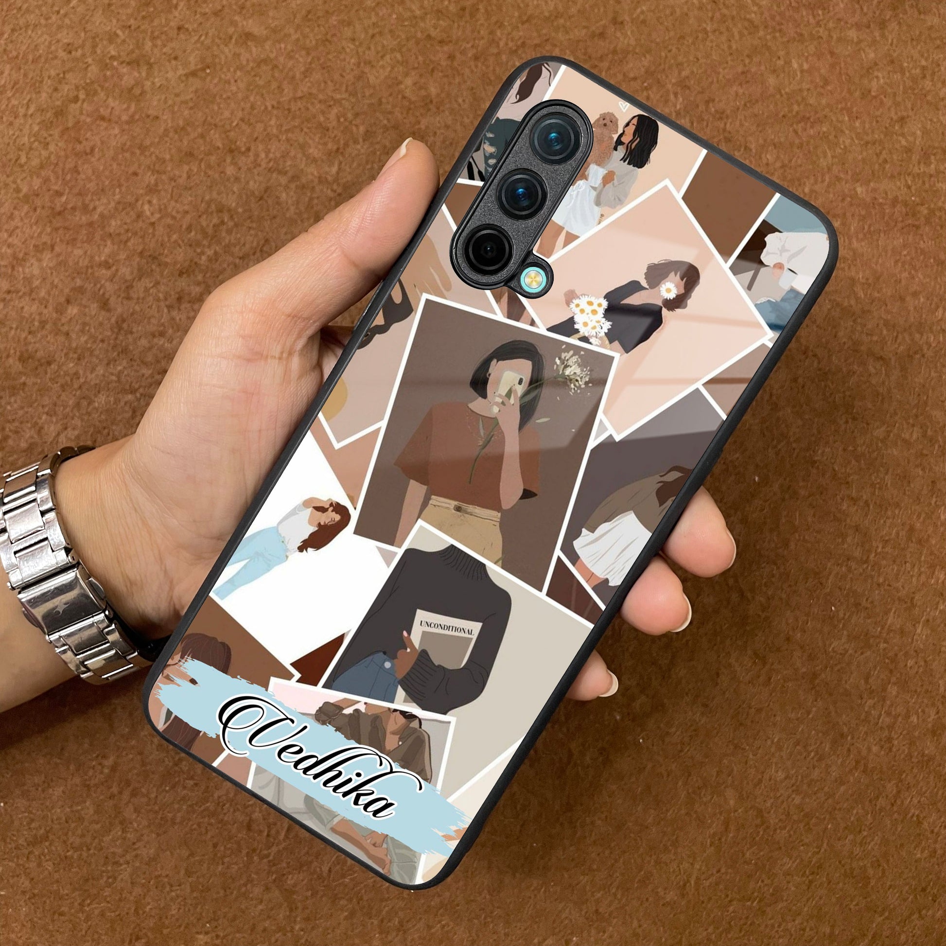 Selfie Girl Collage Glass Case Cover For OnePlus ShopOnCliQ