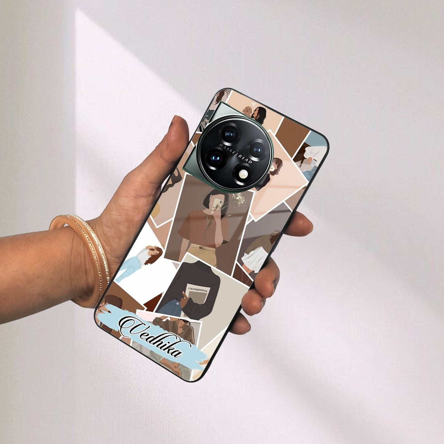 Selfie Girl Collage Glass Case Cover For OnePlus ShopOnCliQ