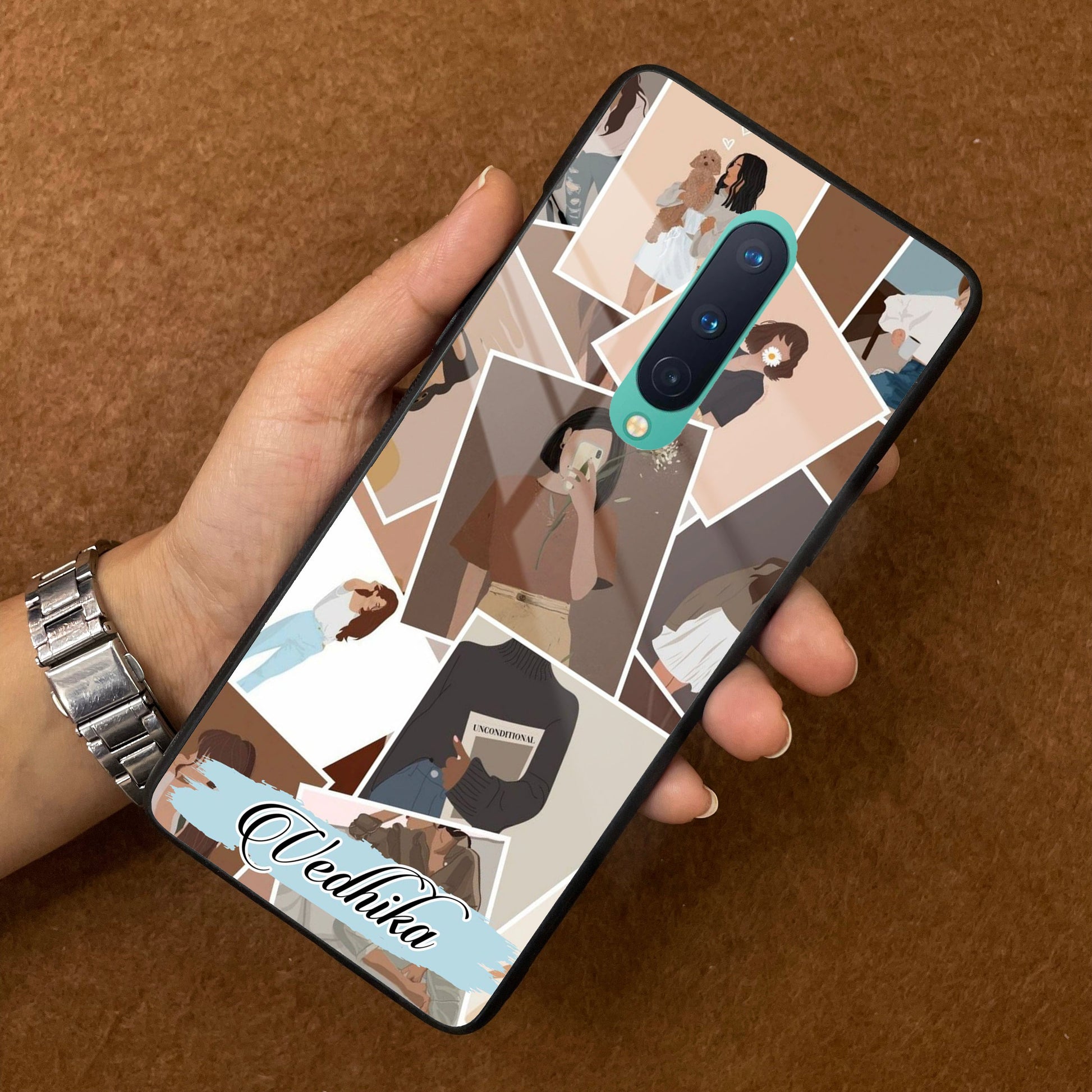 Selfie Girl Collage Glass Case Cover For OnePlus ShopOnCliQ