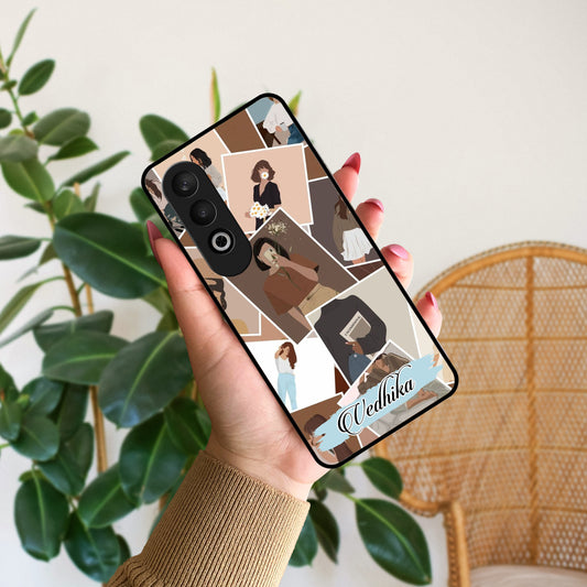 Selfie Girl Collage Glass Case Cover For OnePlus ShopOnCliQ