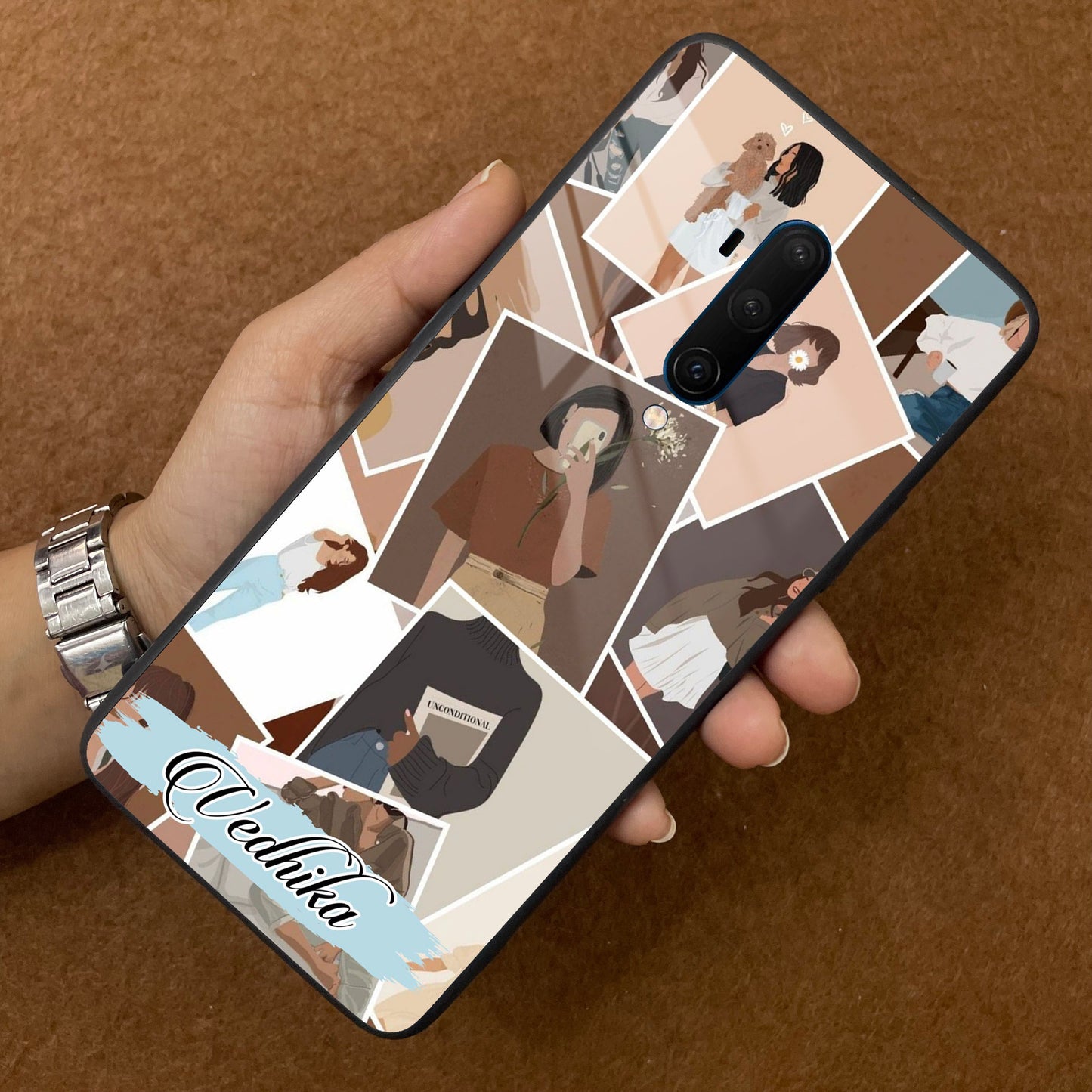 Selfie Girl Collage Glass Case Cover For OnePlus ShopOnCliQ