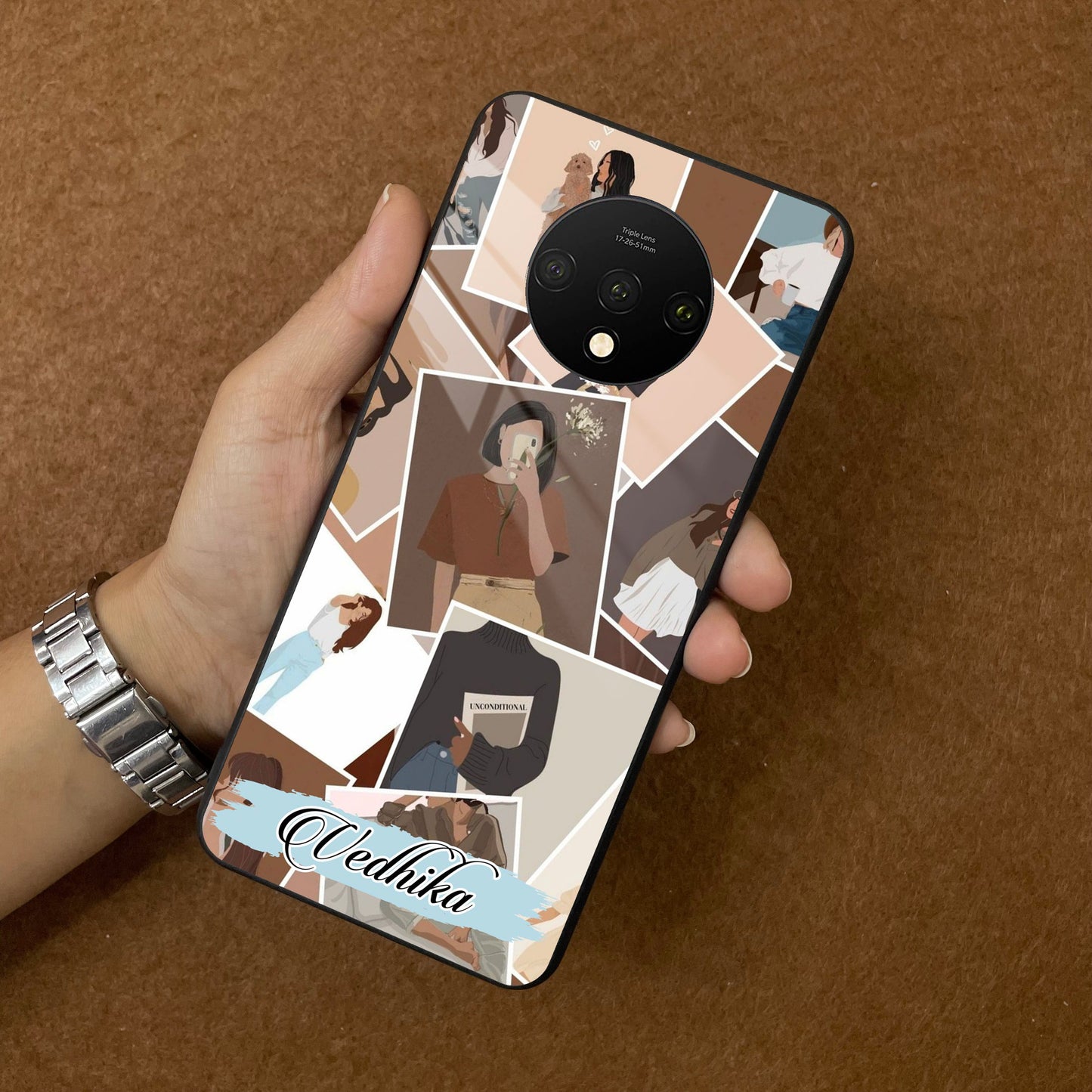 Selfie Girl Collage Glass Case Cover For OnePlus ShopOnCliQ