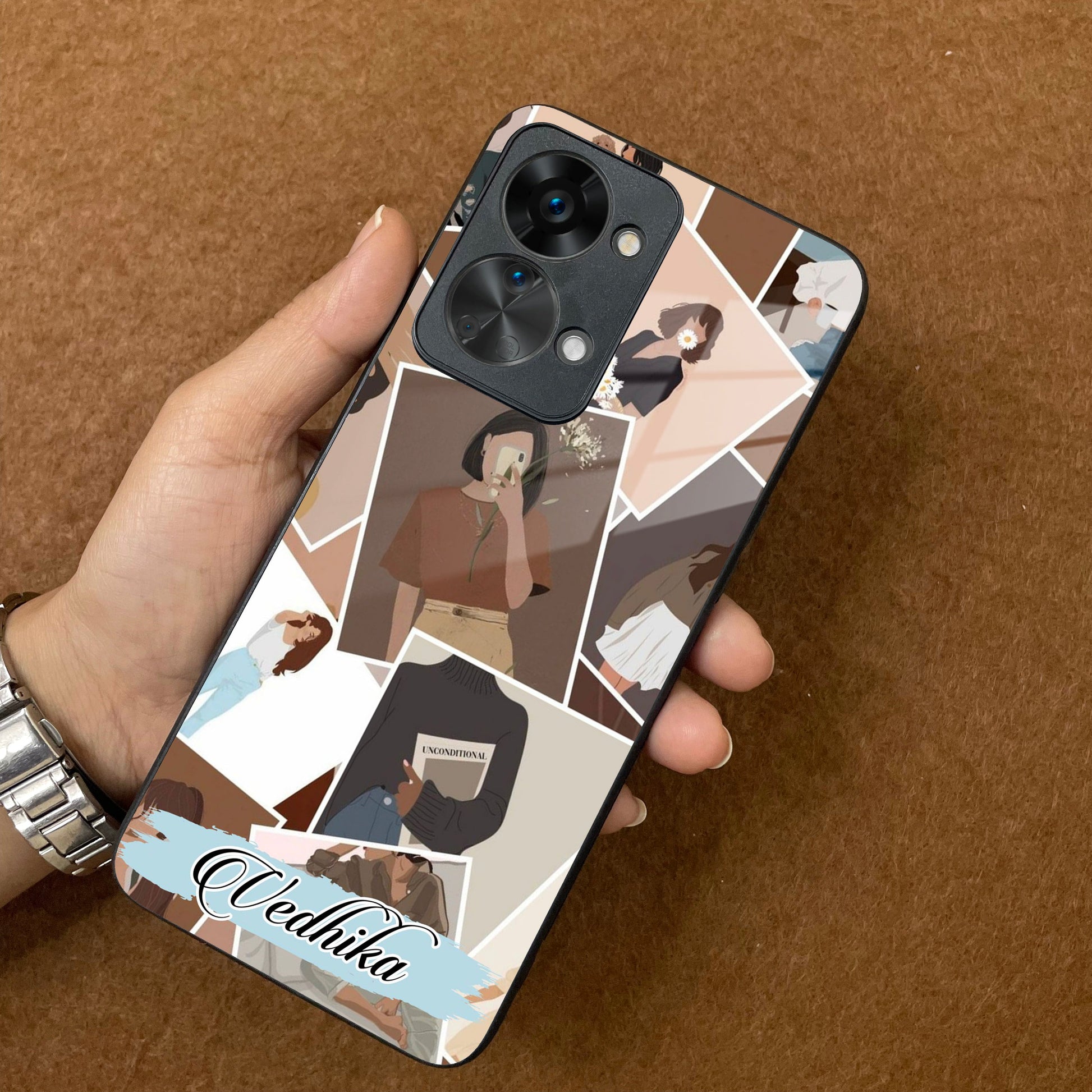 Selfie Girl Collage Glass Case Cover For OnePlus ShopOnCliQ