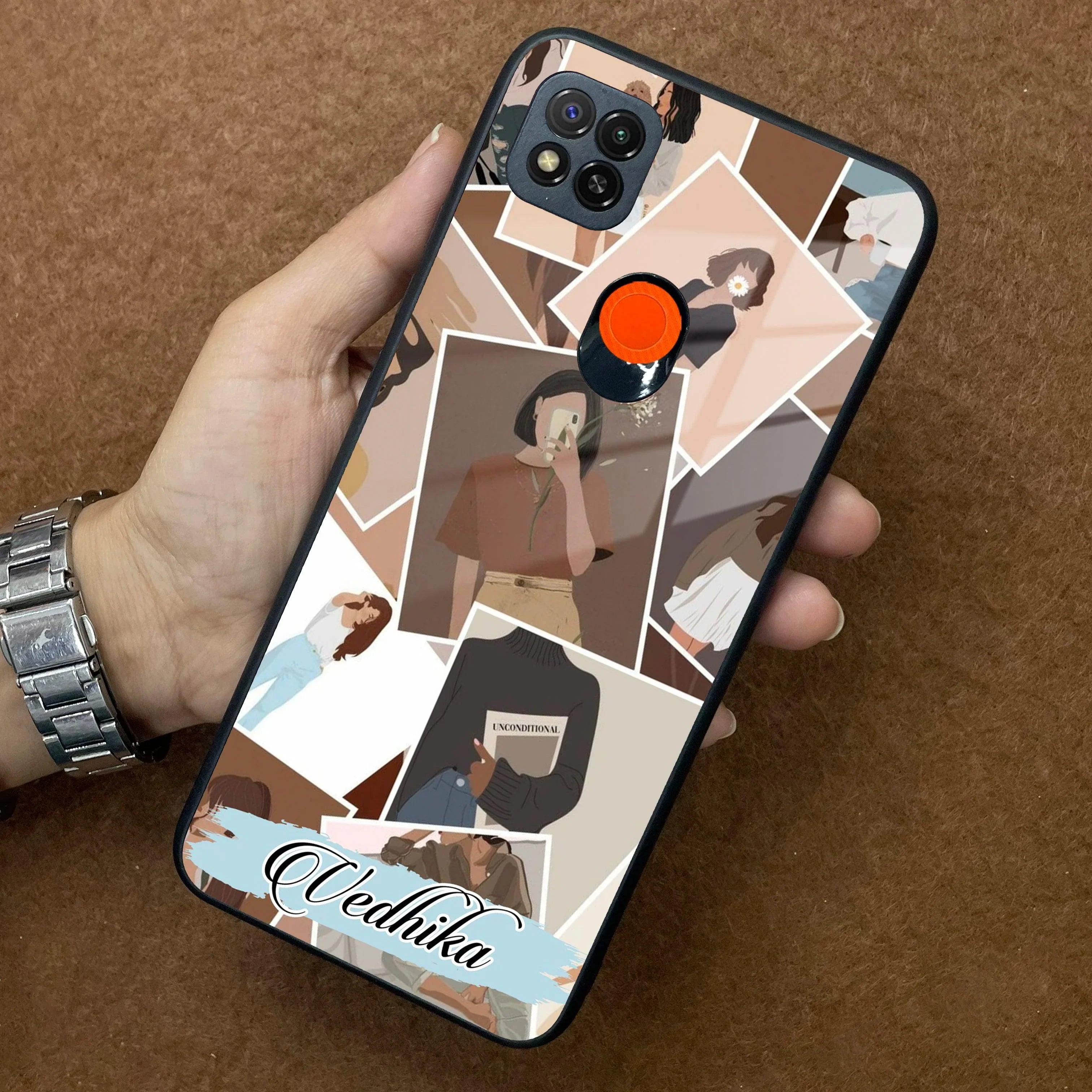 Selfie Girl Collage Glass Case Cover For Poco - ShopOnCliQ