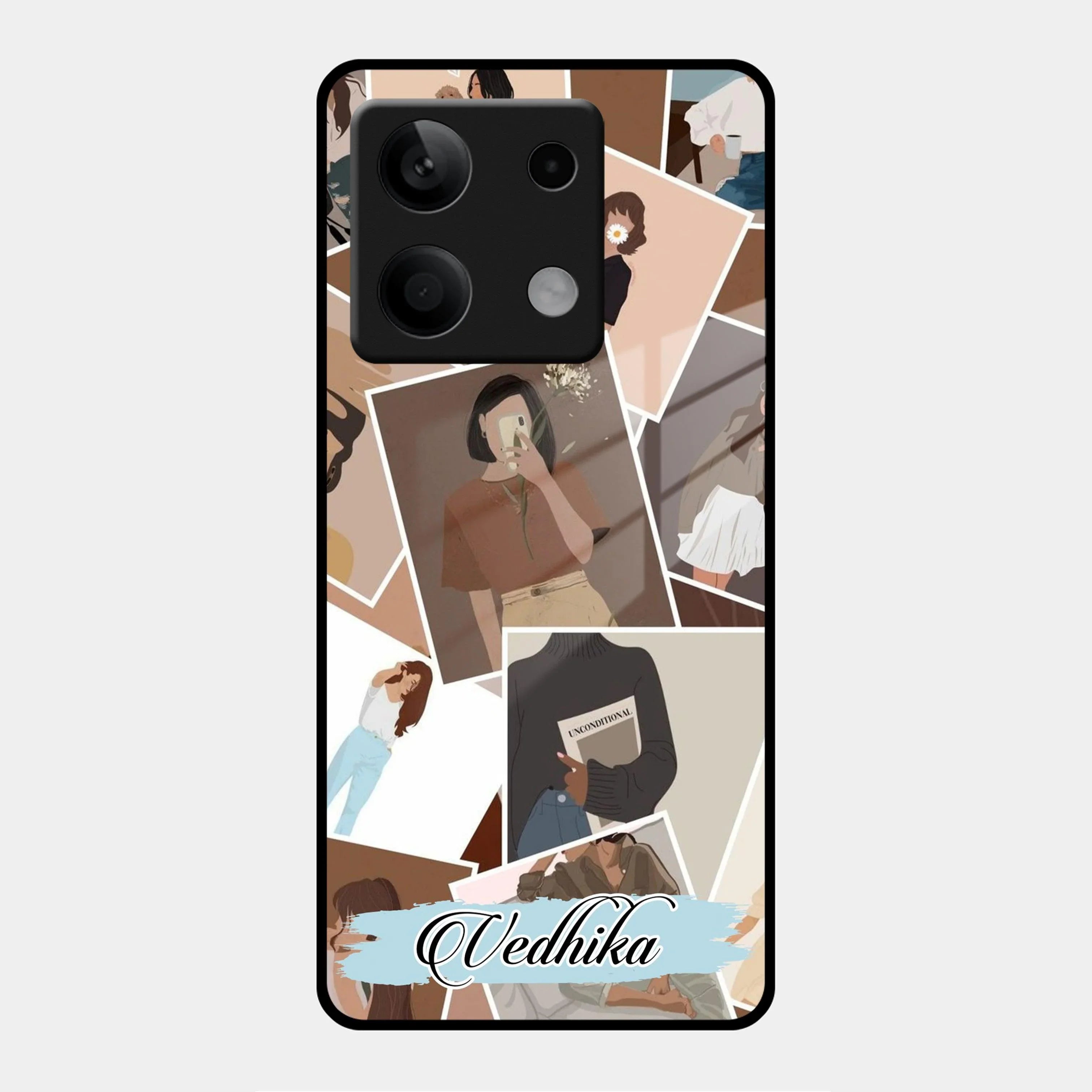 Selfie Girl Collage Glass Case Cover For Poco - ShopOnCliQ