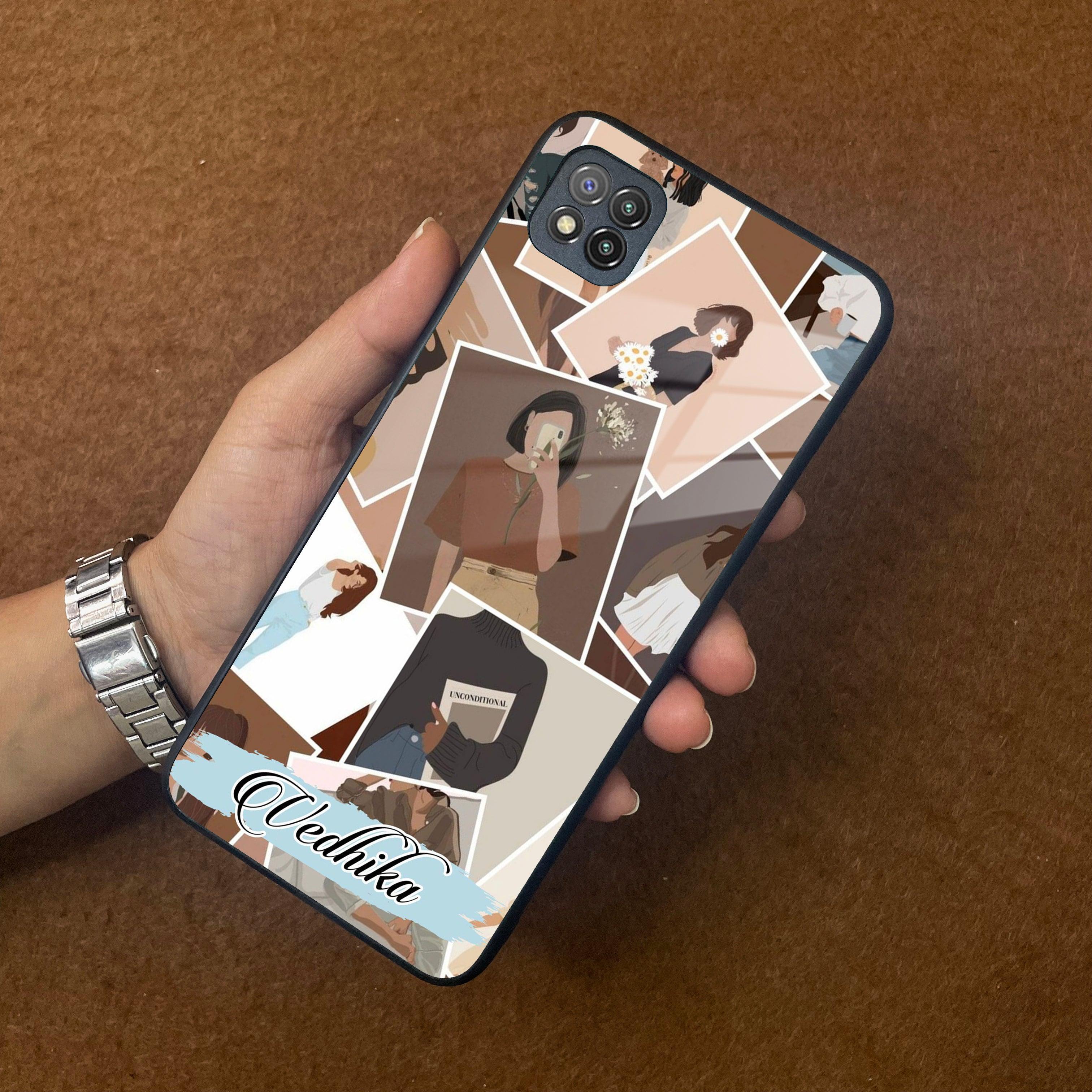 Selfie Girl Collage Glass Case Cover For Poco - ShopOnCliQ