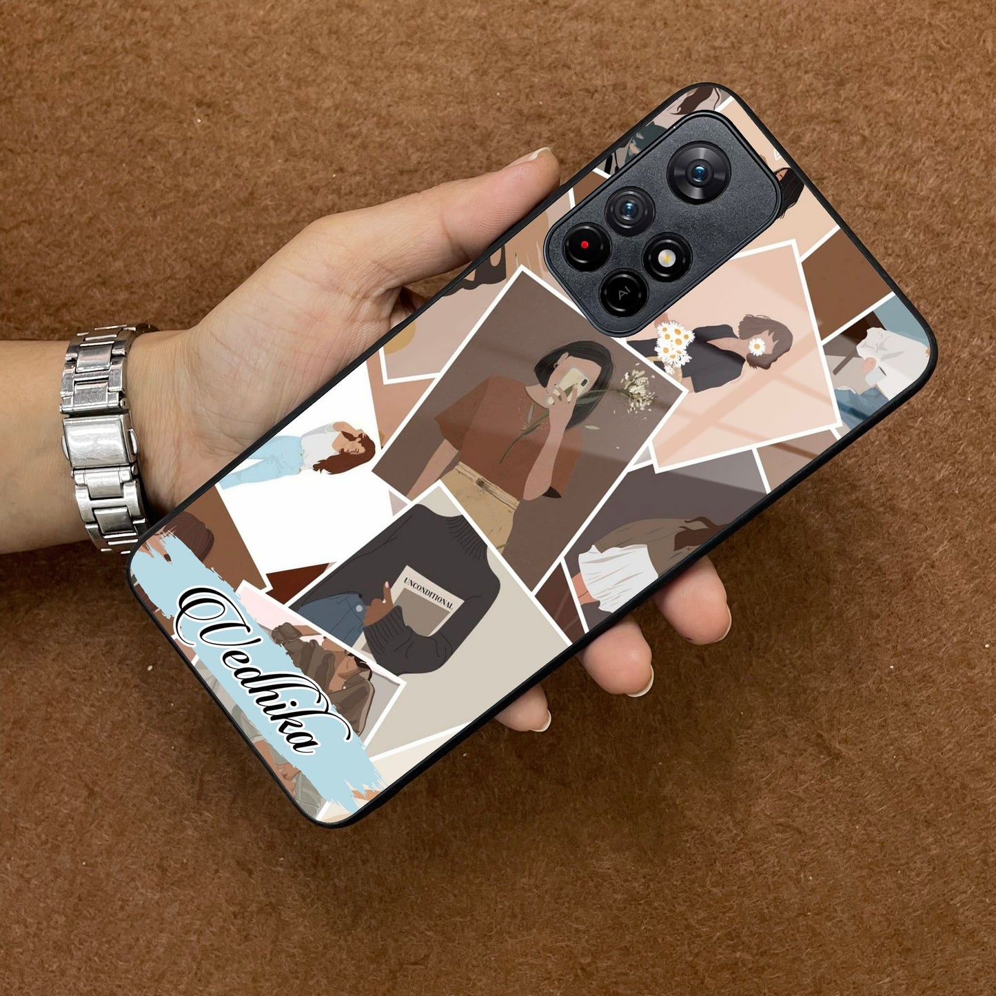 Selfie Girl Collage Glass Case Cover For Poco ShopOnCliQ