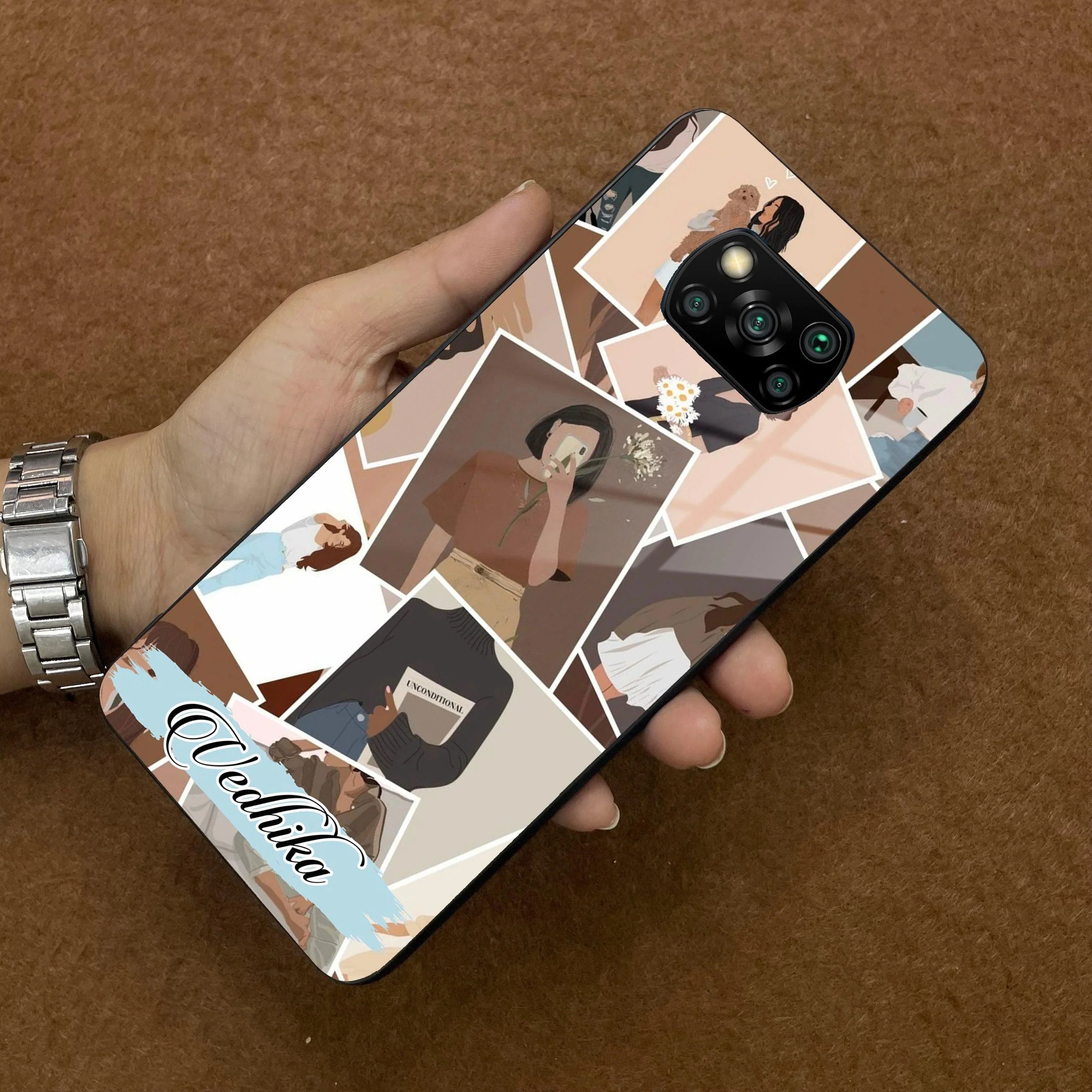 Selfie Girl Collage Glass Case Cover For Poco - ShopOnCliQ