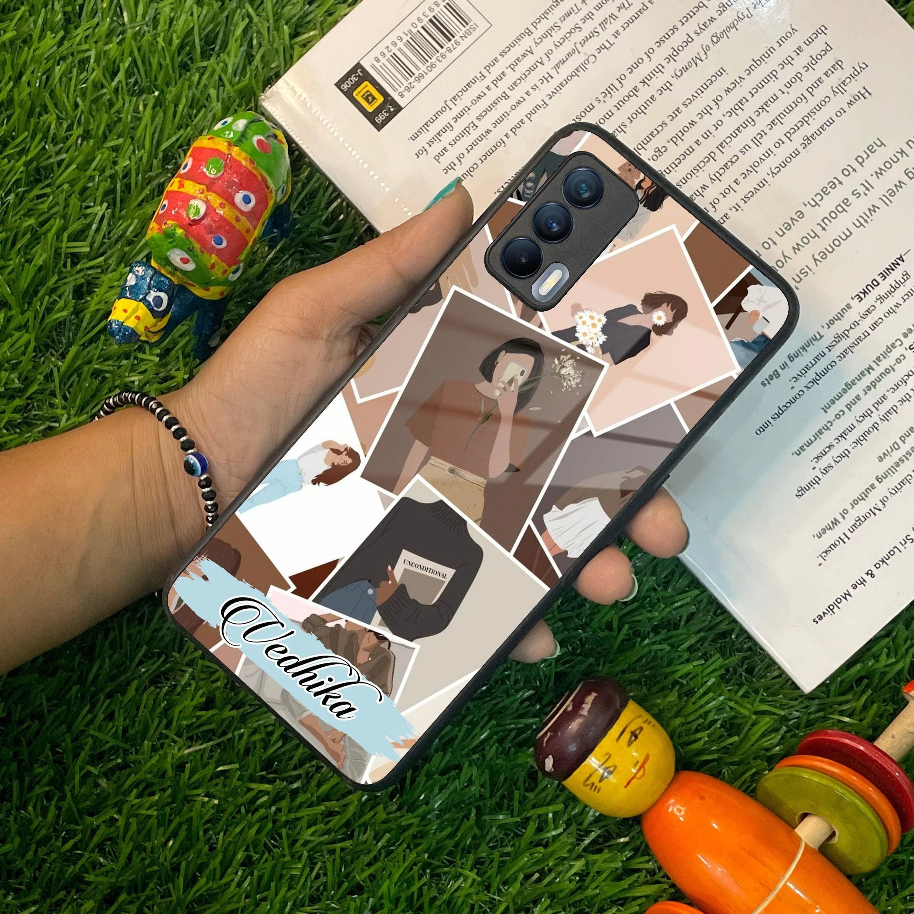 Selfie Girl Collage Glass Case Cover For Realme/Narzo - ShopOnCliQ