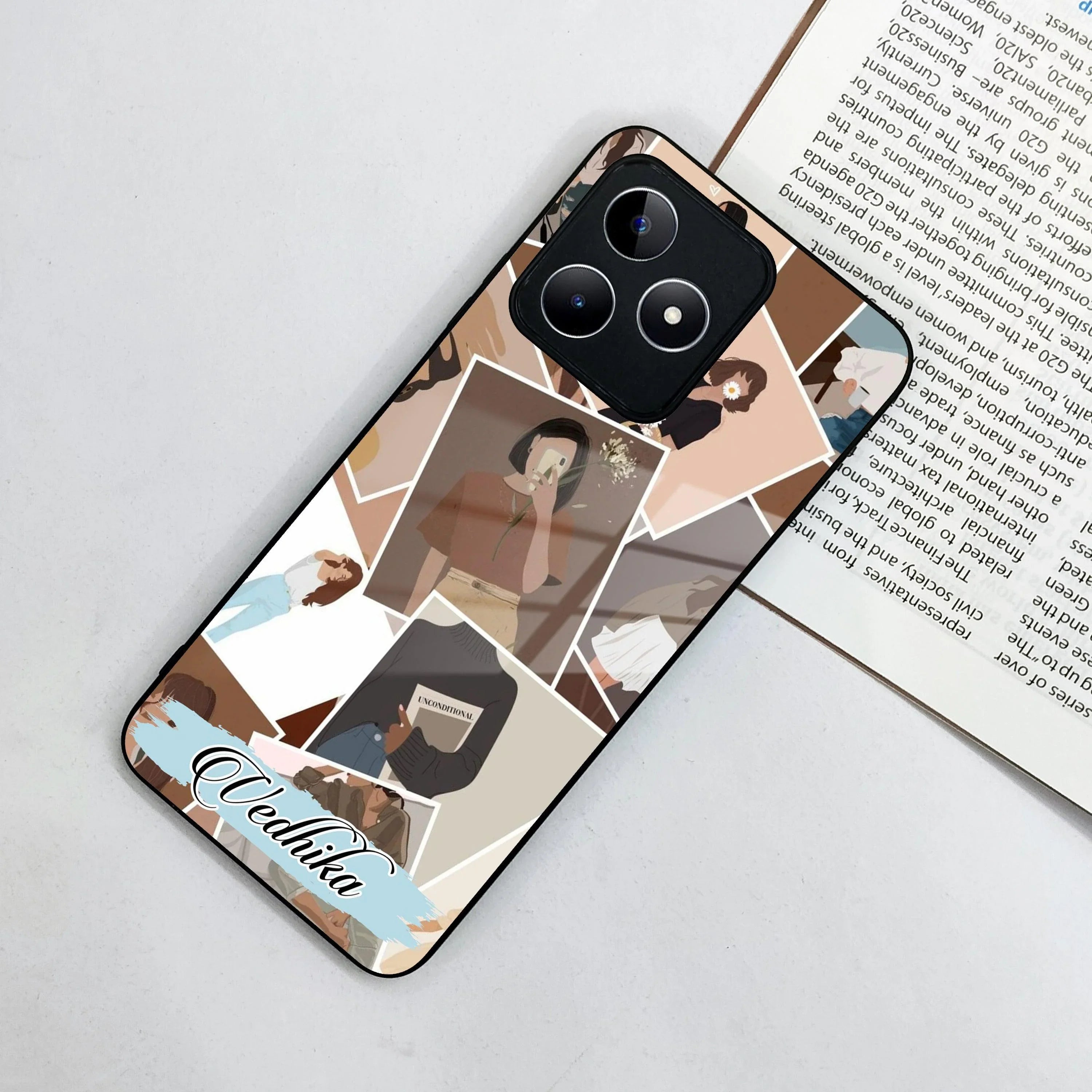 Selfie Girl Collage Glass Case Cover For Realme/Narzo - ShopOnCliQ