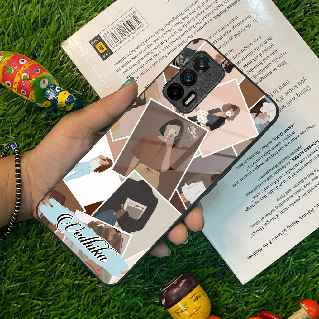 Selfie Girl Collage Glass Case Cover For Realme/Narzo - ShopOnCliQ