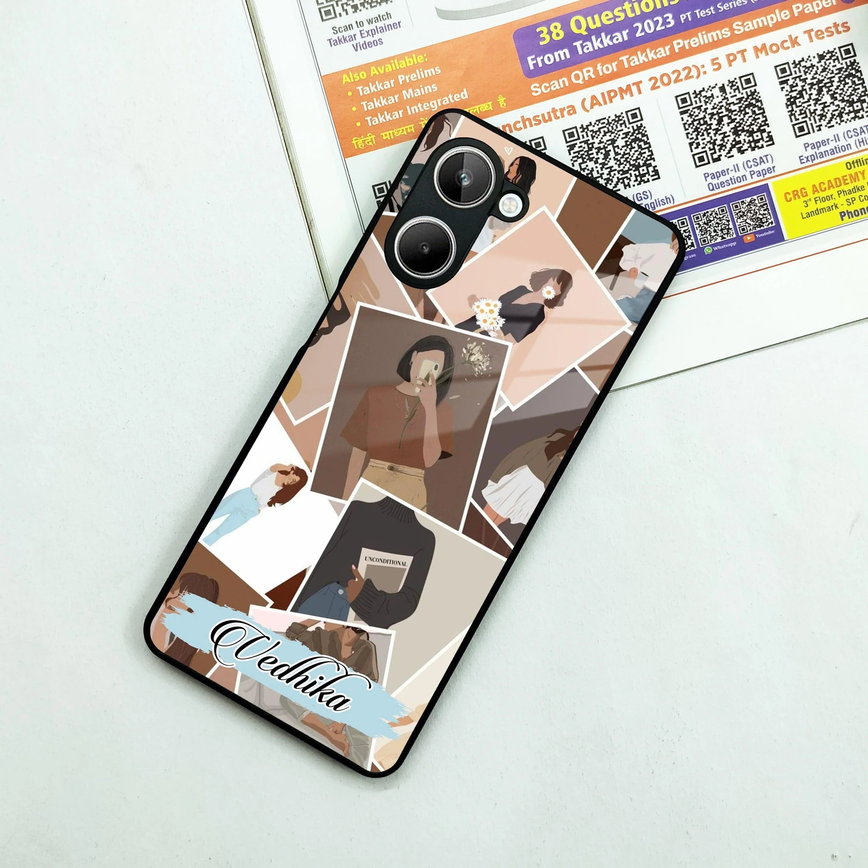 Selfie Girl Collage Glass Case Cover For Realme/Narzo - ShopOnCliQ