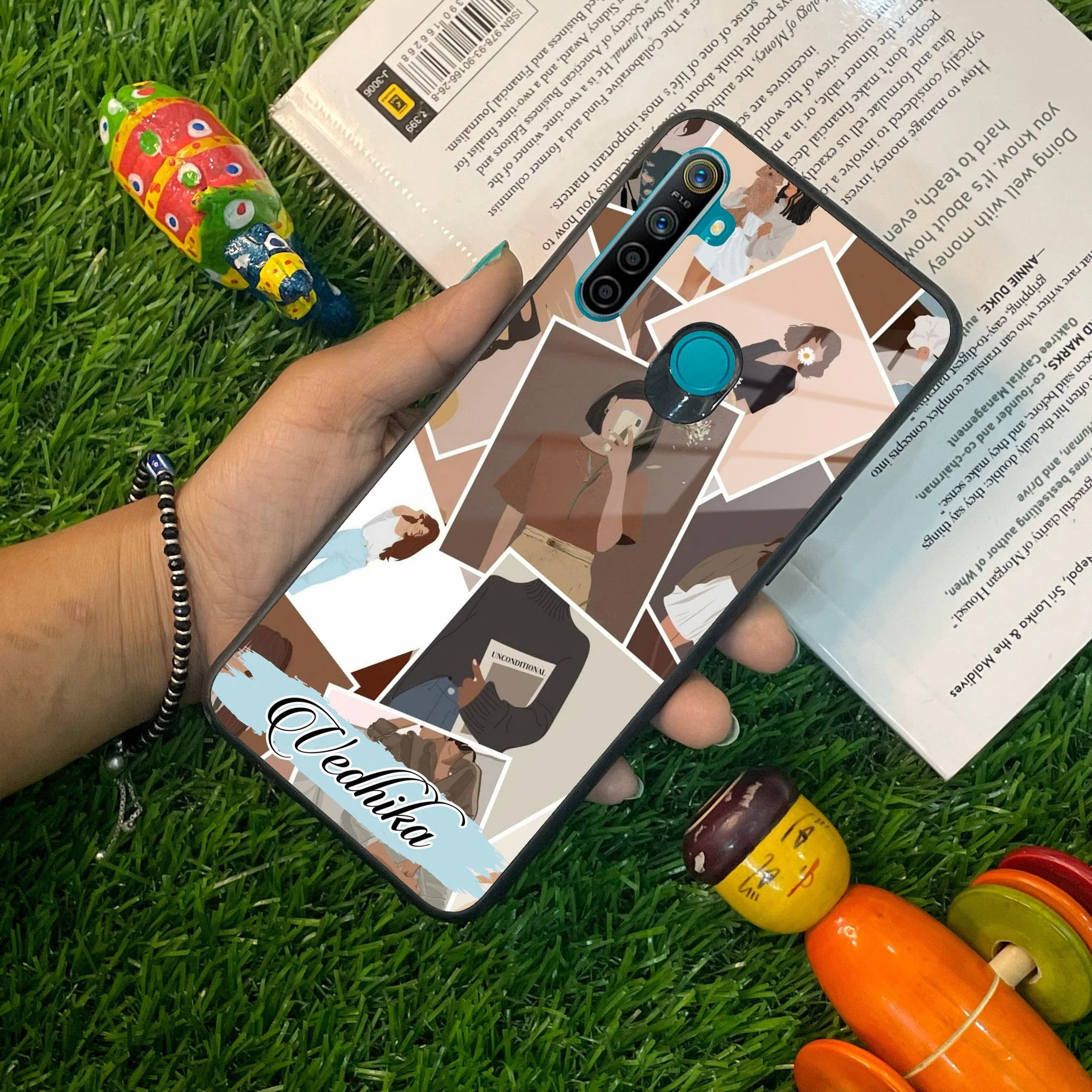 Selfie Girl Collage Glass Case Cover For Realme/Narzo - ShopOnCliQ