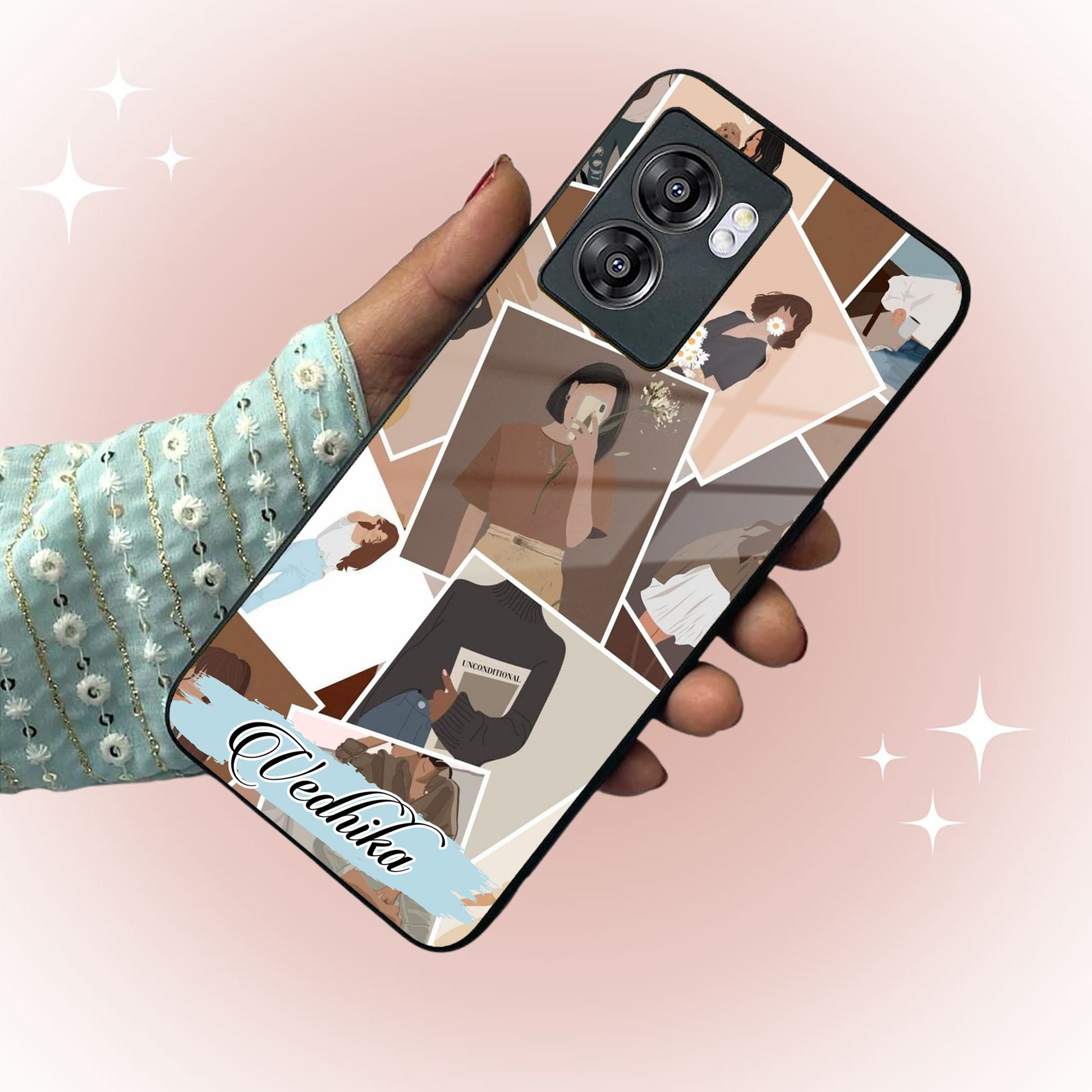 Selfie Girl Collage Glass Case Cover For Realme/Narzo ShopOnCliQ