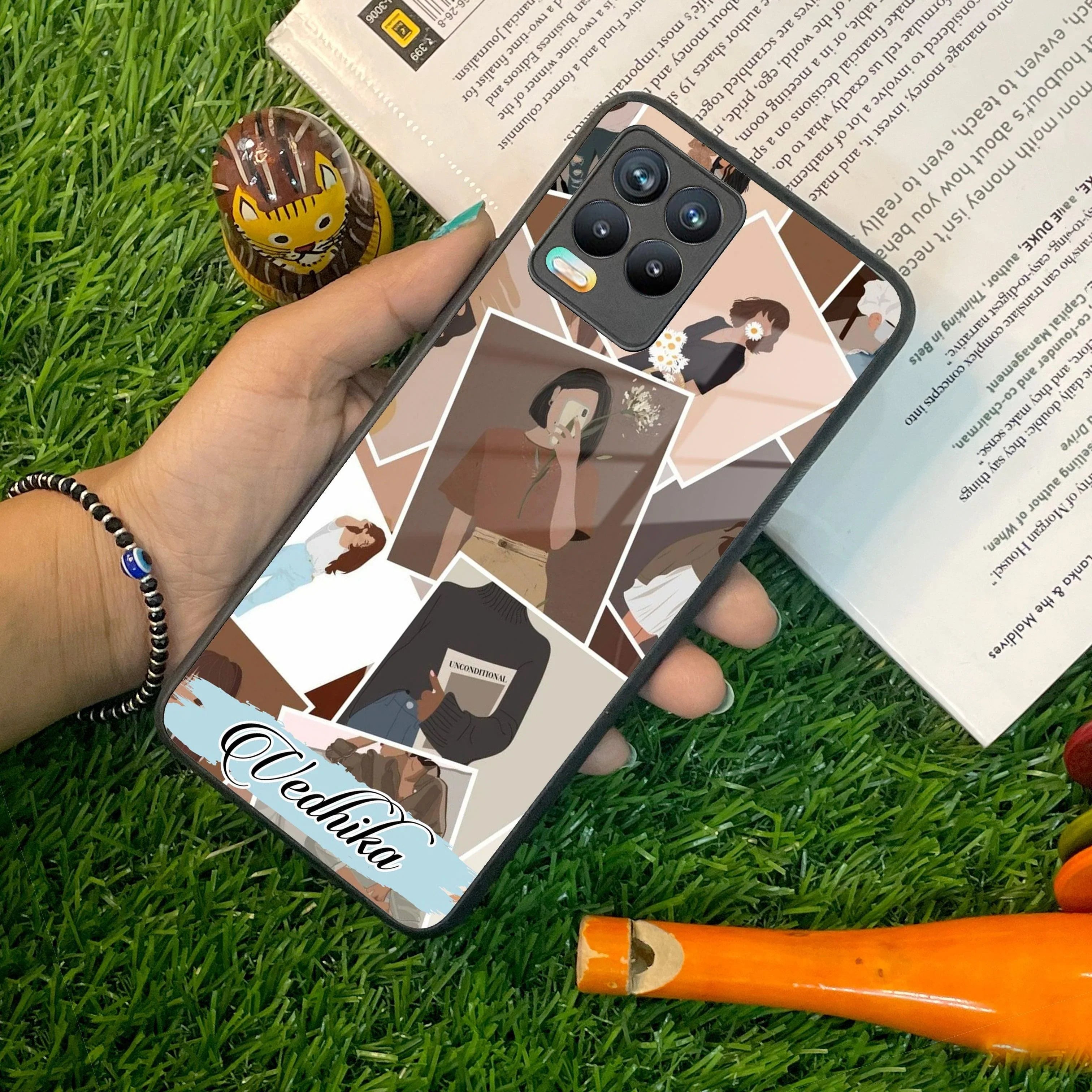 Selfie Girl Collage Glass Case Cover For Realme/Narzo - ShopOnCliQ