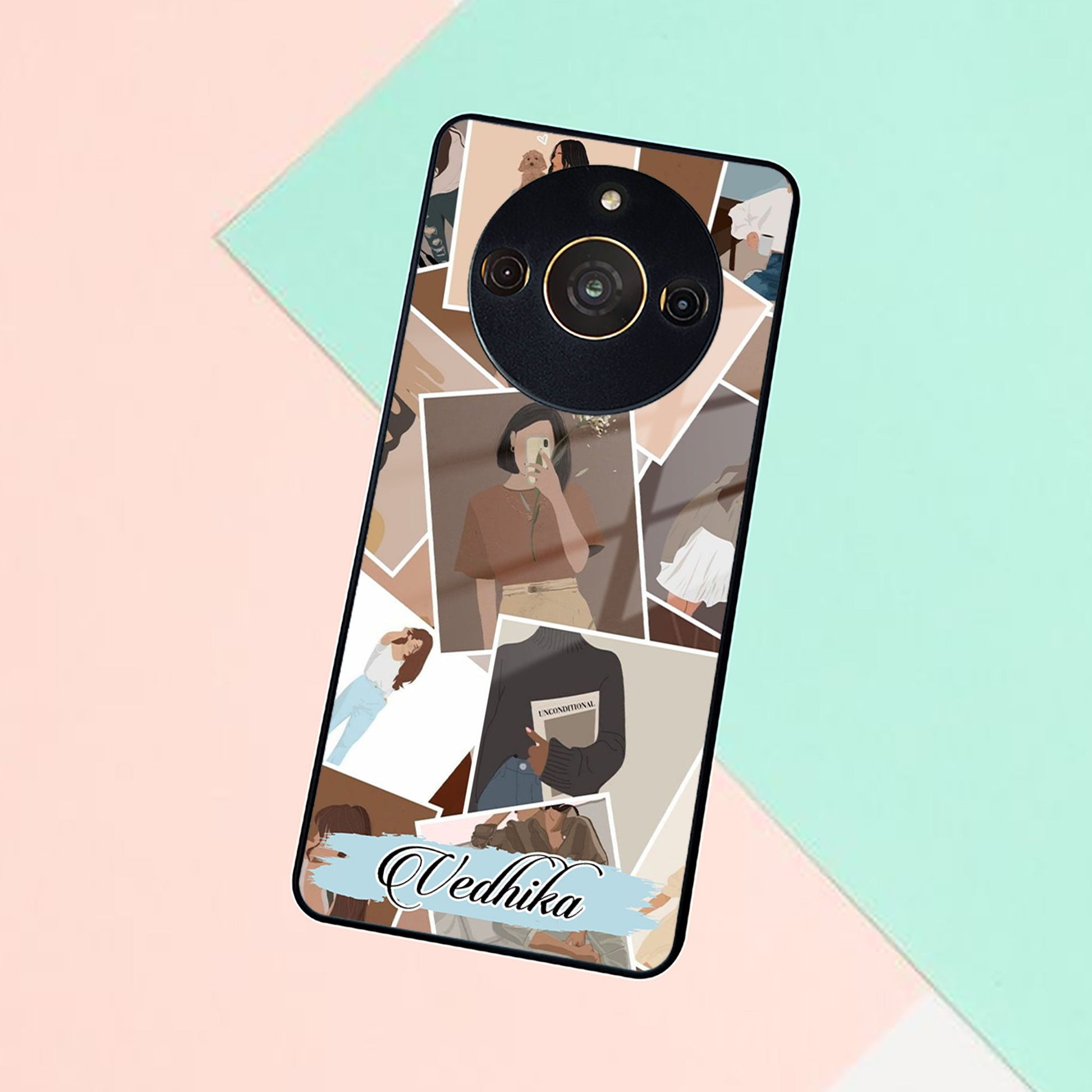 Selfie Girl Collage Glass Case Cover For Realme/Narzo ShopOnCliQ