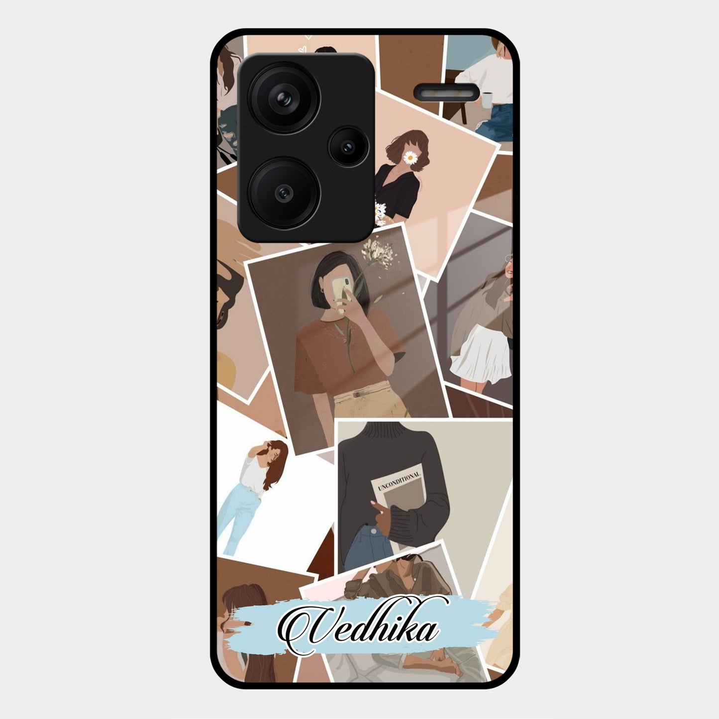 Selfie Girl Collage Glass Case Cover For Redmi/Xiaomi ShopOnCliQ