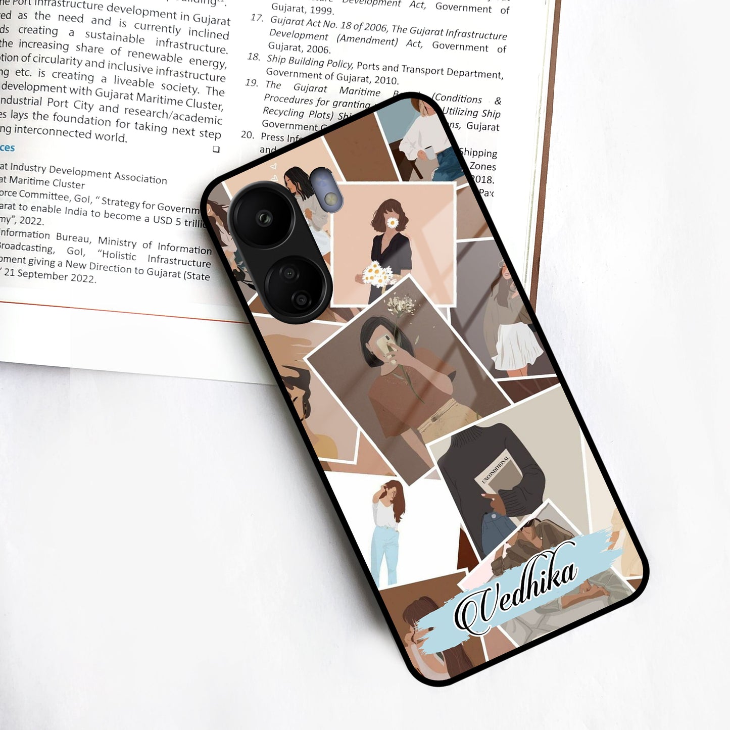 Selfie Girl Collage Glass Case Cover For Redmi/Xiaomi ShopOnCliQ