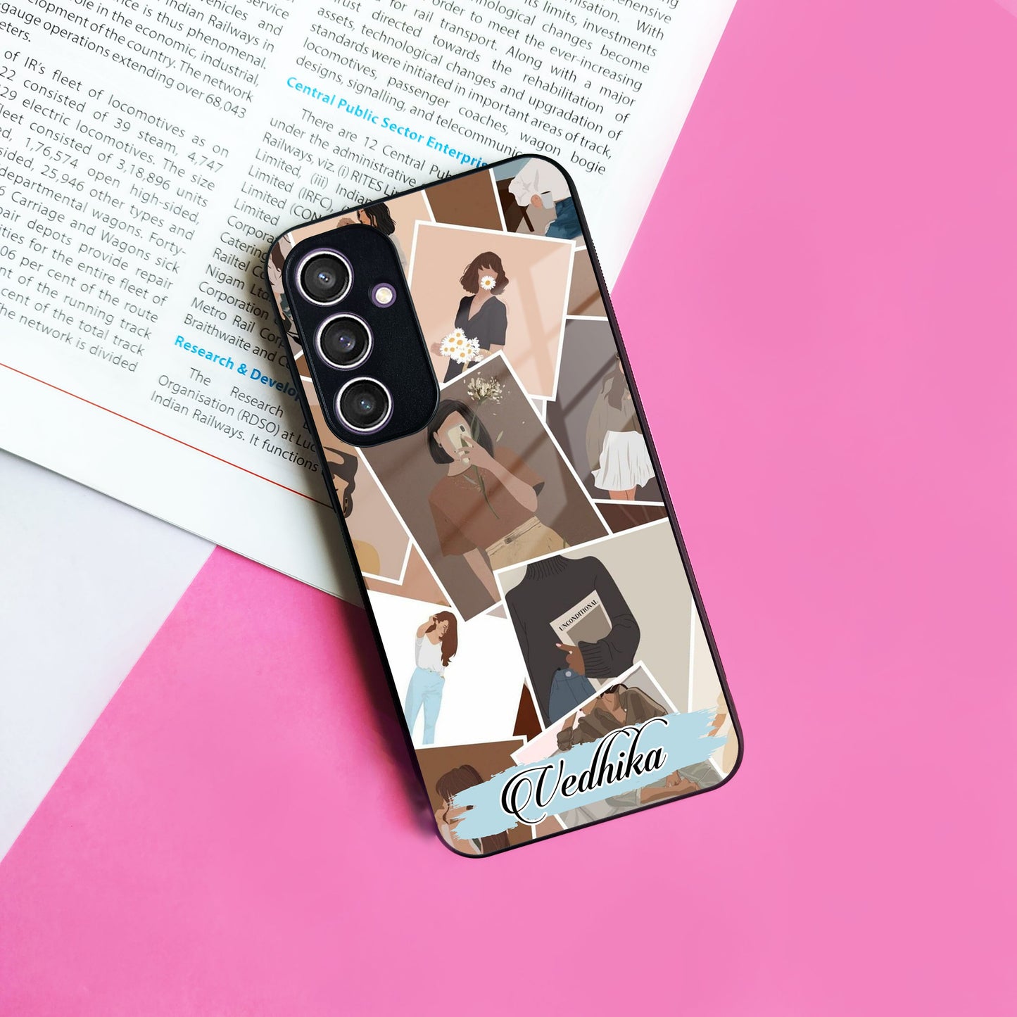 Selfie Girl Collage Glass Case Cover For Samsung ShopOnCliQ