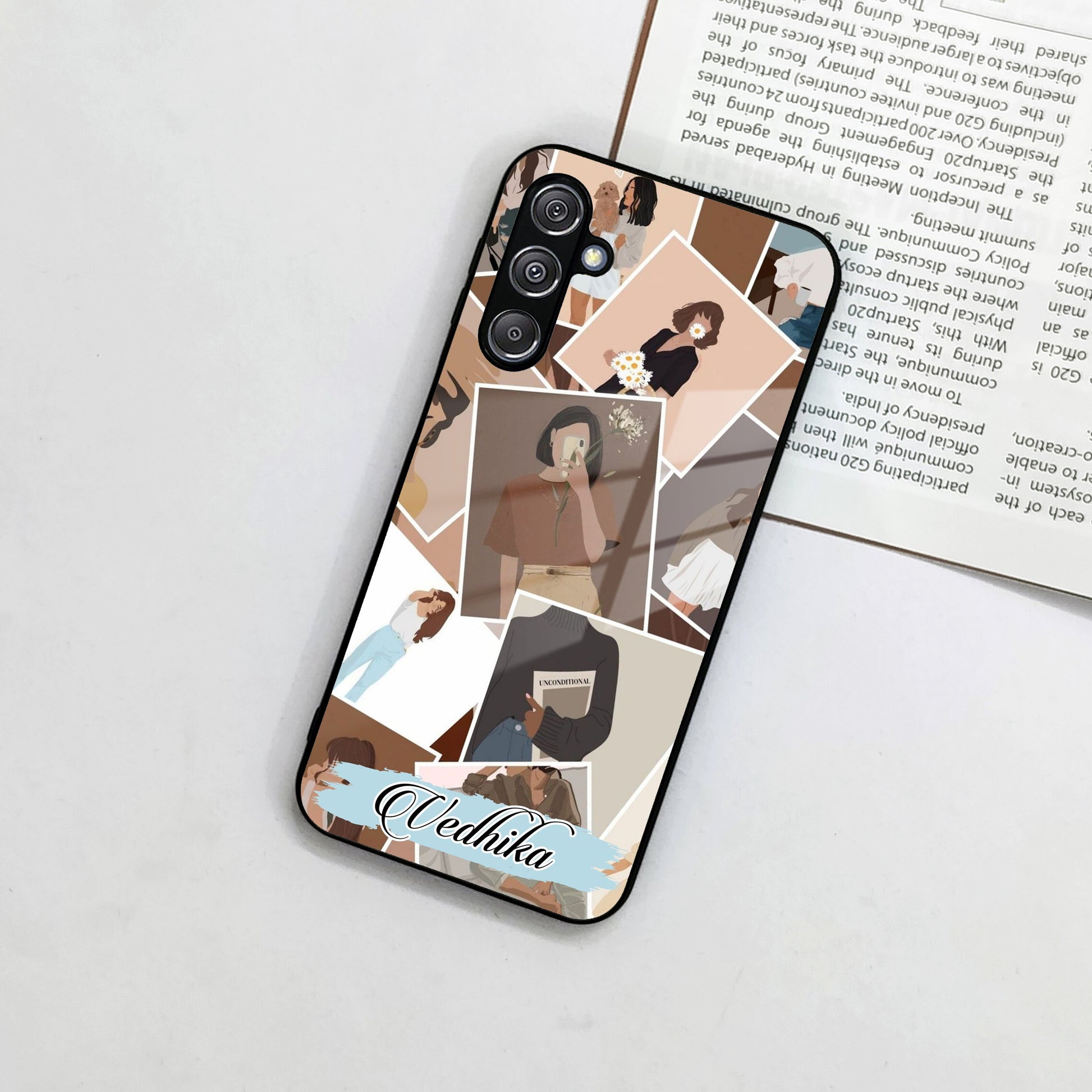 Selfie Girl Collage Glass Case Cover For Samsung ShopOnCliQ