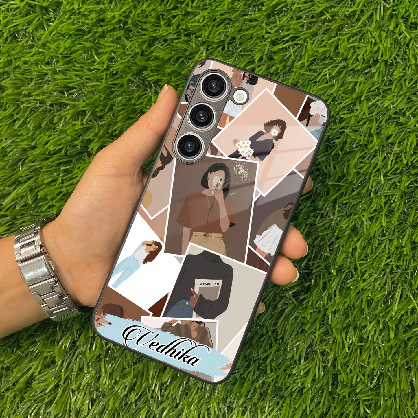 Selfie Girl Collage Glass Case Cover For Samsung ShopOnCliQ