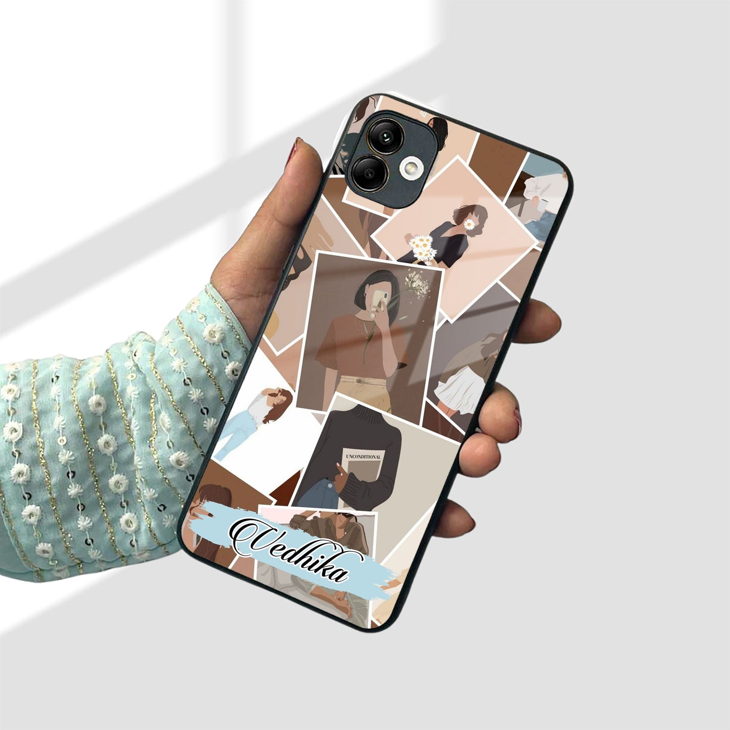 Selfie Girl Collage Glass Case Cover For Samsung ShopOnCliQ