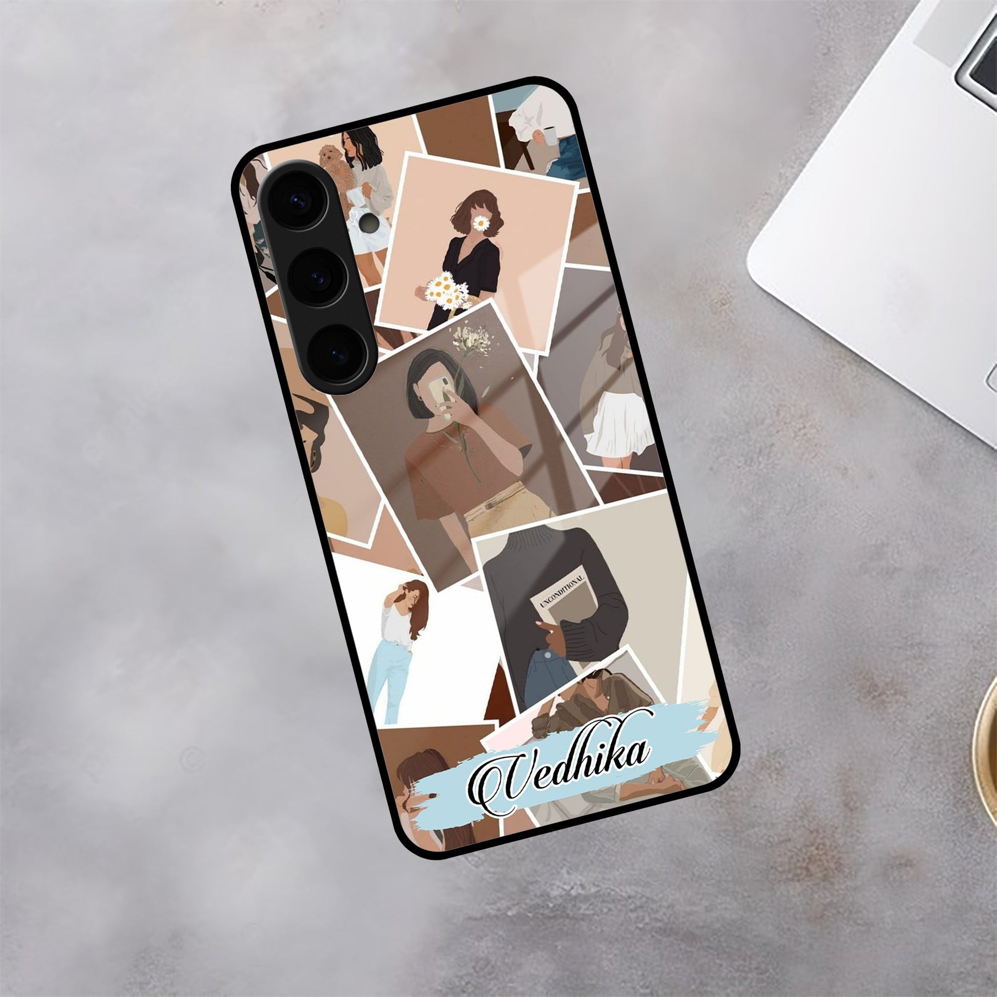 Selfie Girl Collage Glass Case Cover For Samsung ShopOnCliQ