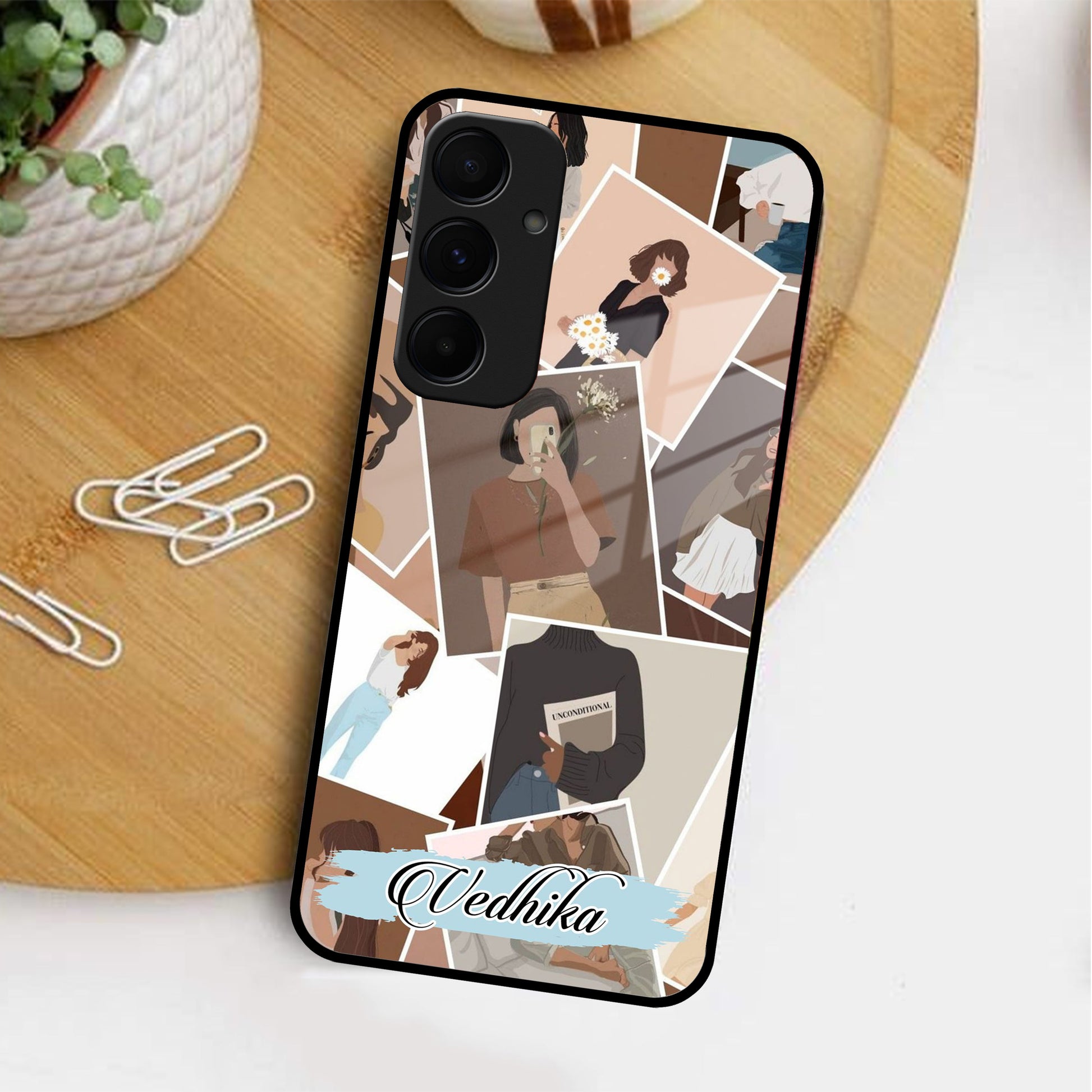 Selfie Girl Collage Glass Case Cover For Samsung ShopOnCliQ