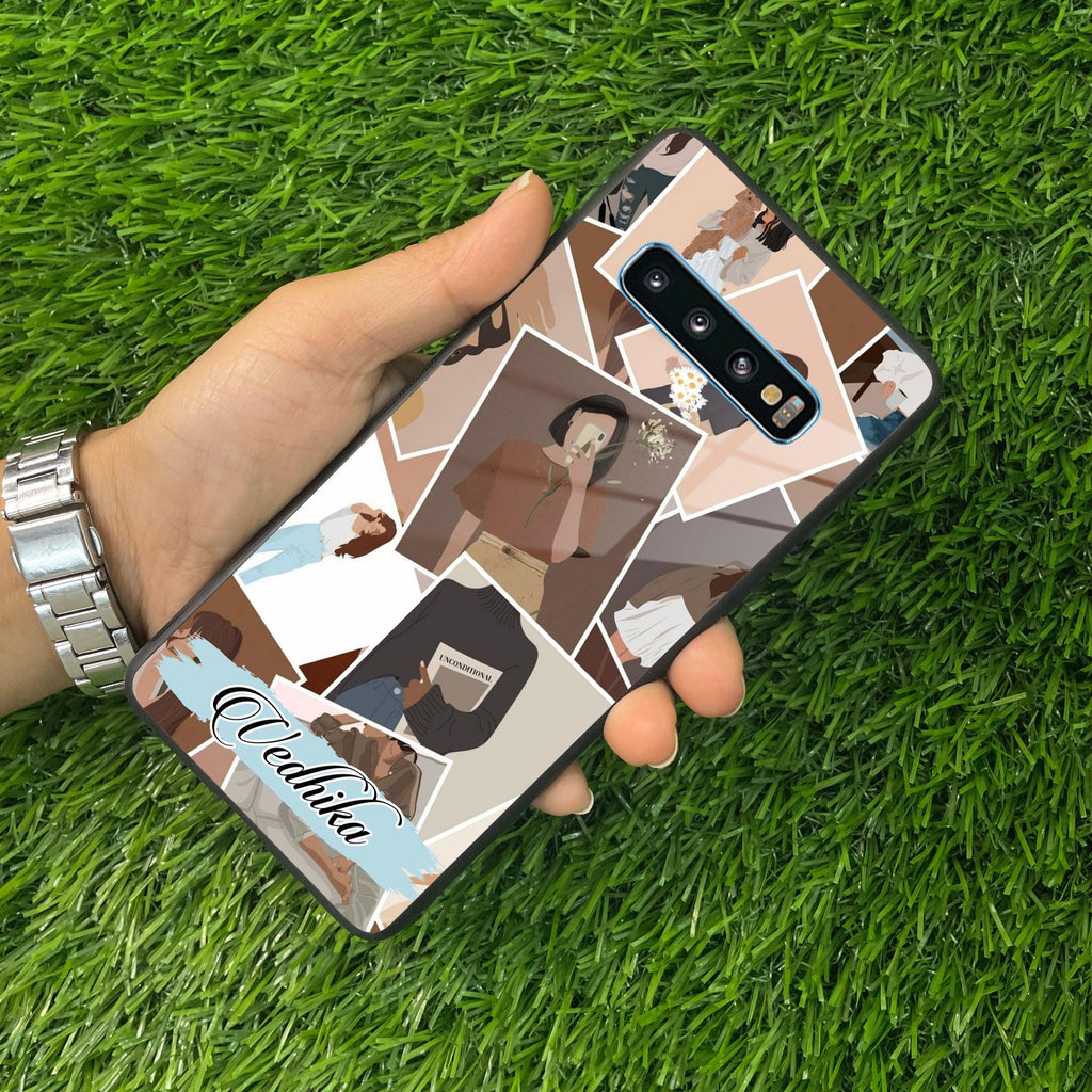Selfie Girl Collage Glass Case Cover For Samsung - ShopOnCliQ