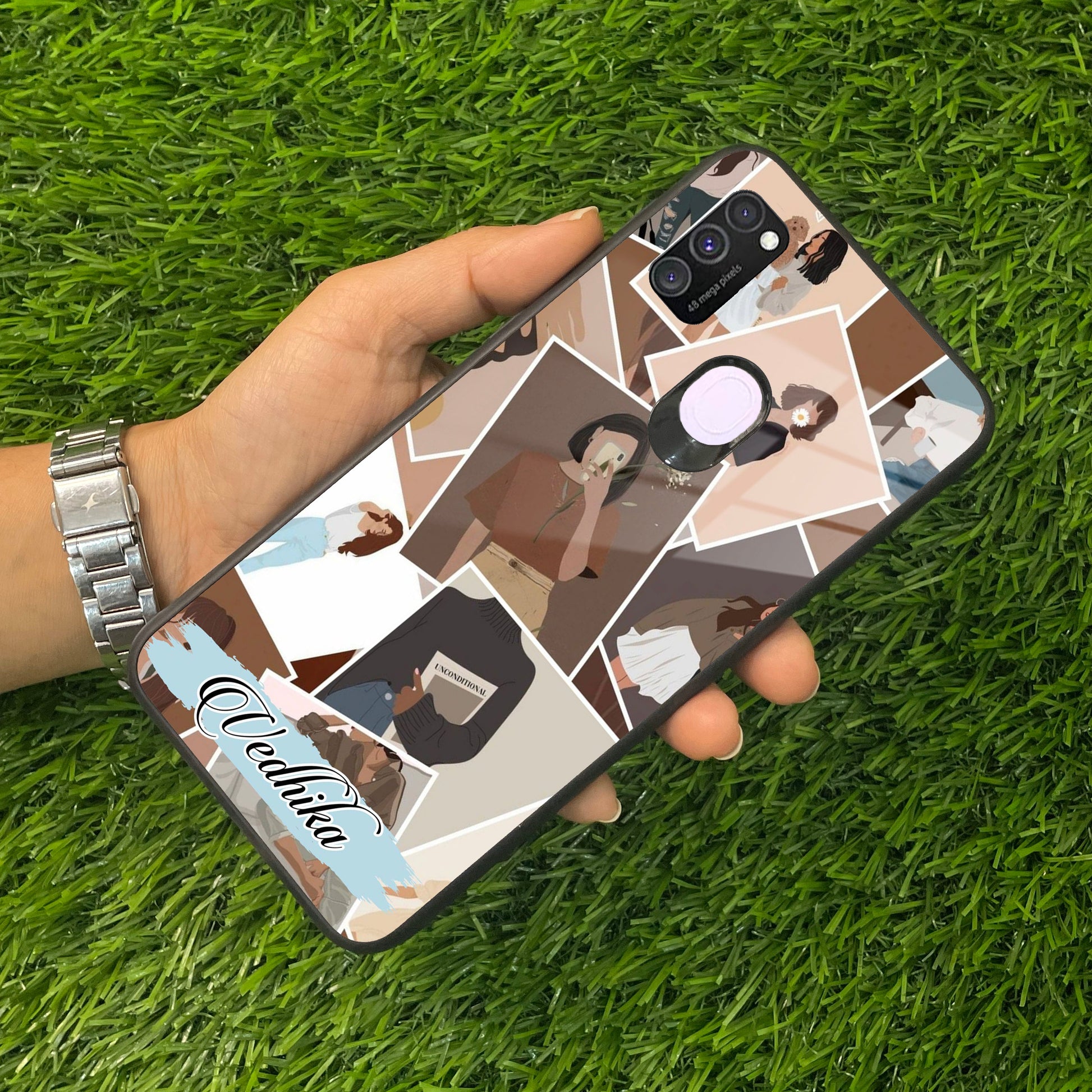 Selfie Girl Collage Glass Case Cover For Samsung ShopOnCliQ