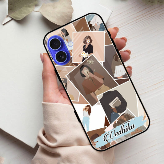 Selfie Girl Collage Glass Case Cover For iPhone ShopOnCliQ