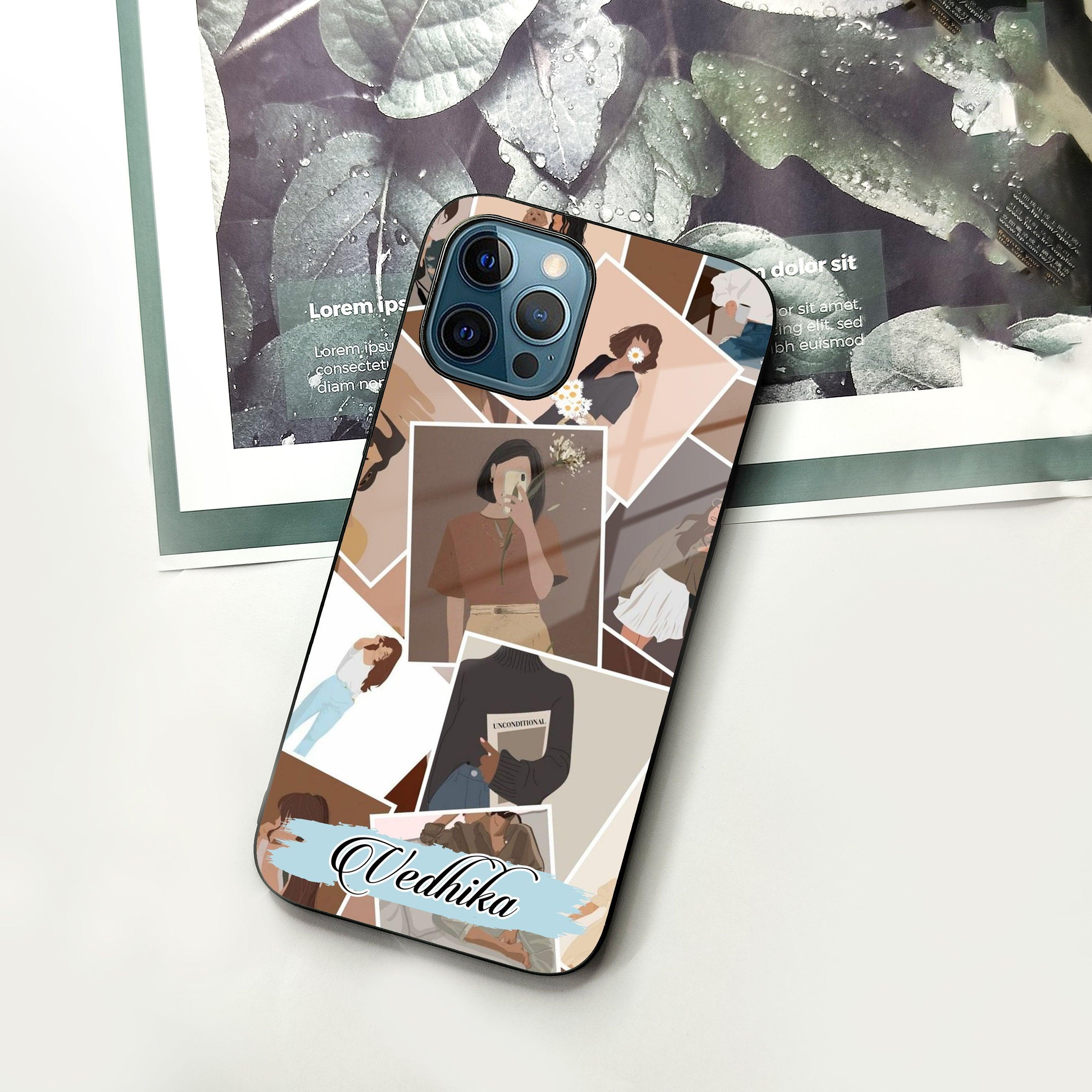 Selfie Girl Collage Glass Case Cover For iPhone - ShopOnCliQ