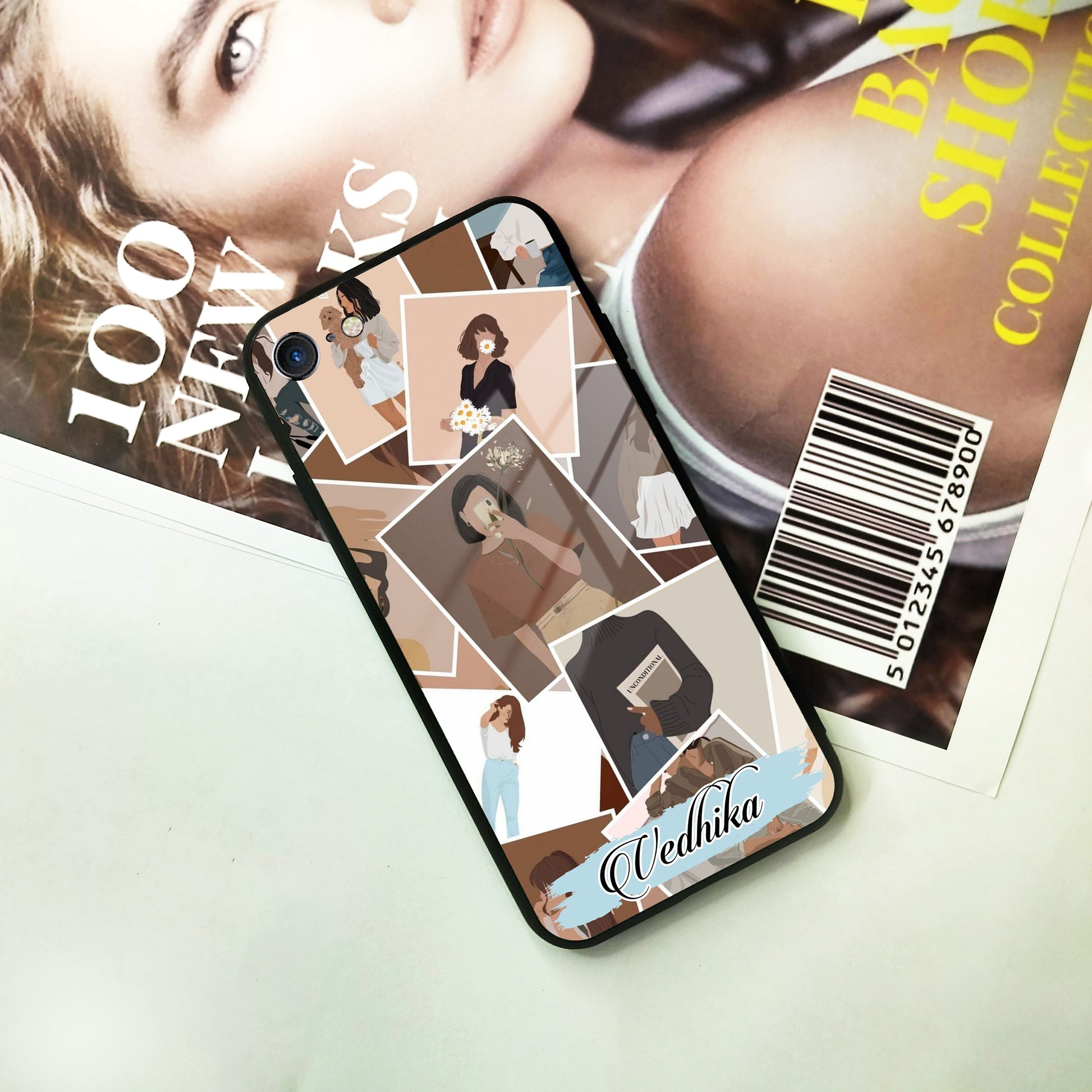 Selfie Girl Collage Glass Case Cover For iPhone ShopOnCliQ