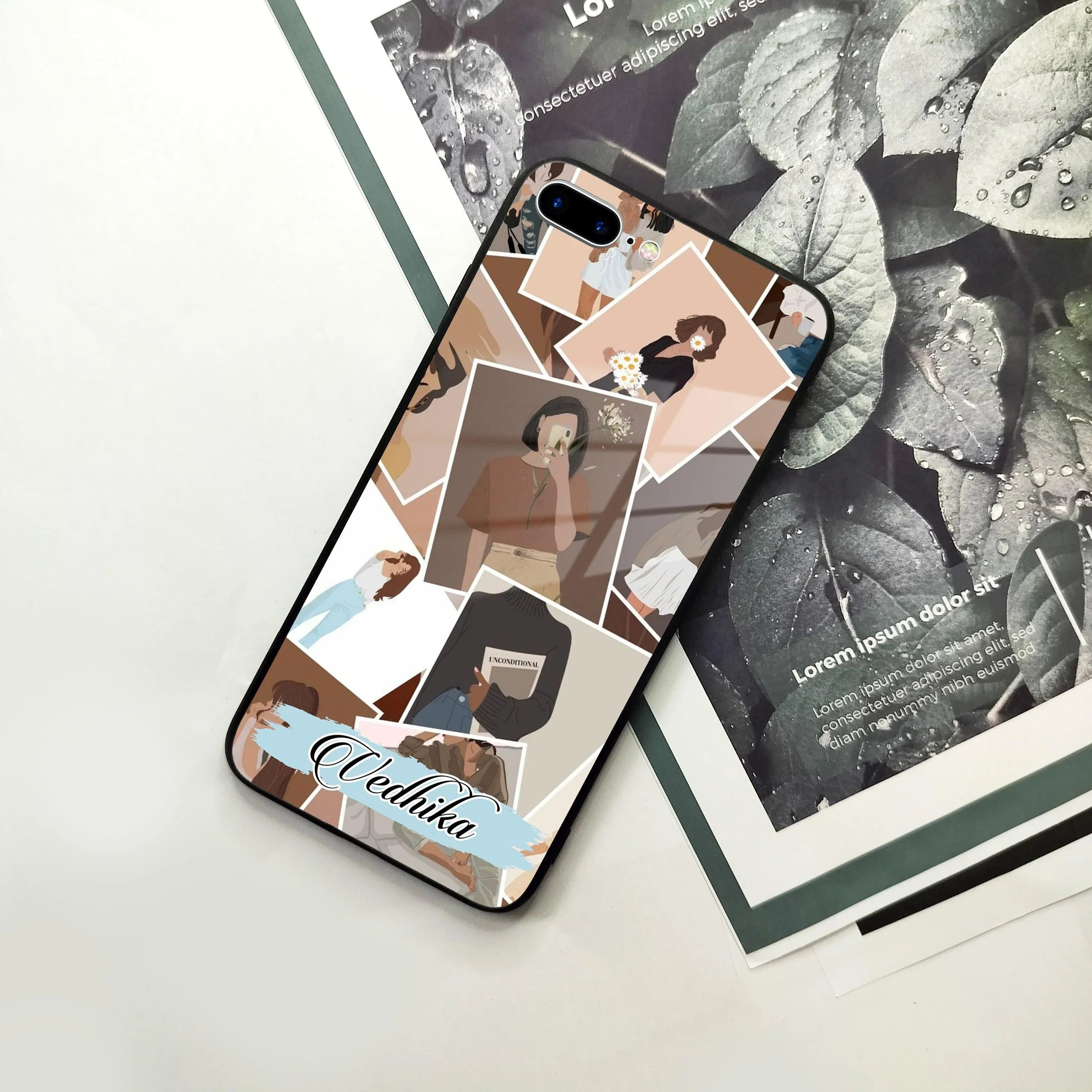 Selfie Girl Collage Glass Case Cover For iPhone - ShopOnCliQ