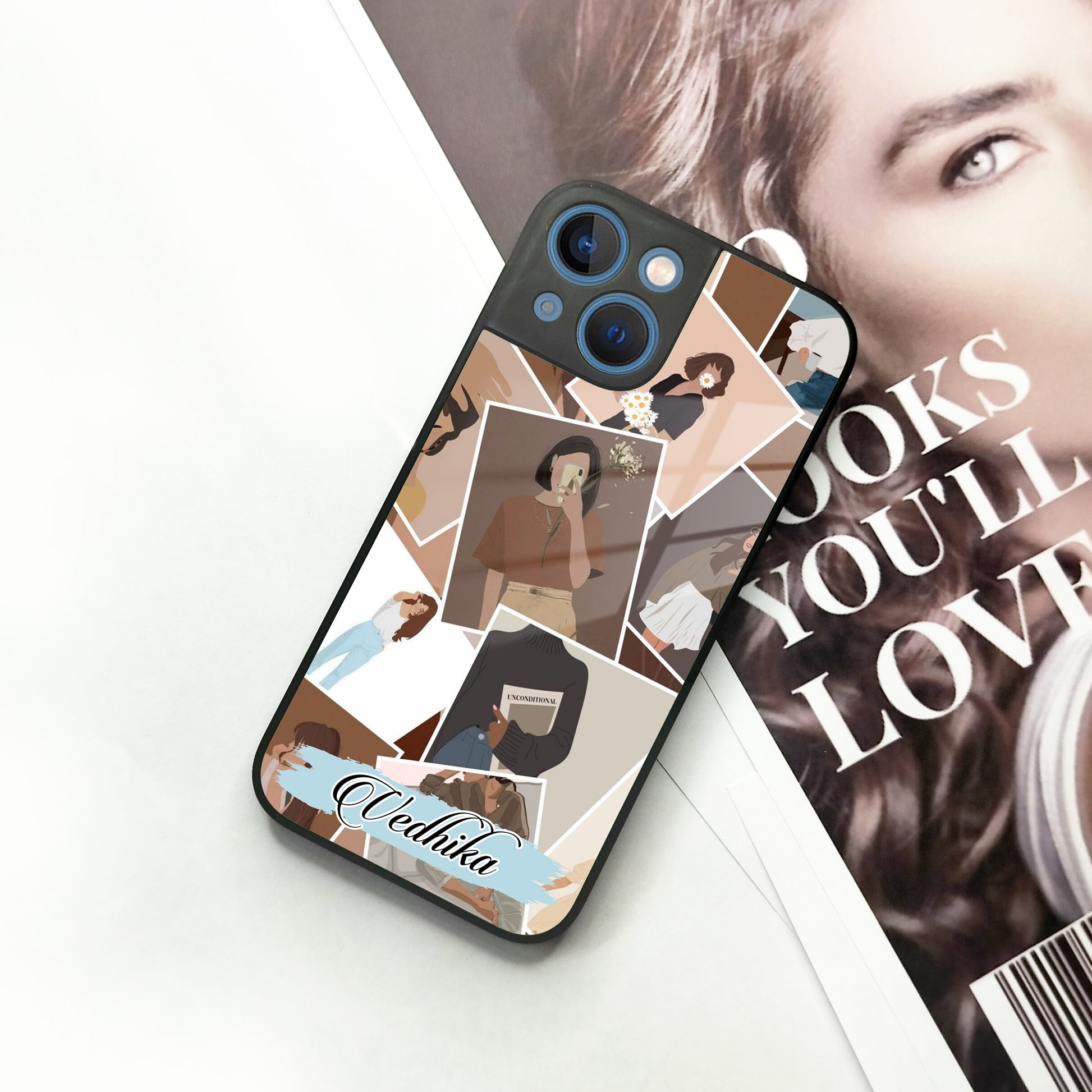 Selfie Girl Collage Glass Case Cover For iPhone ShopOnCliQ