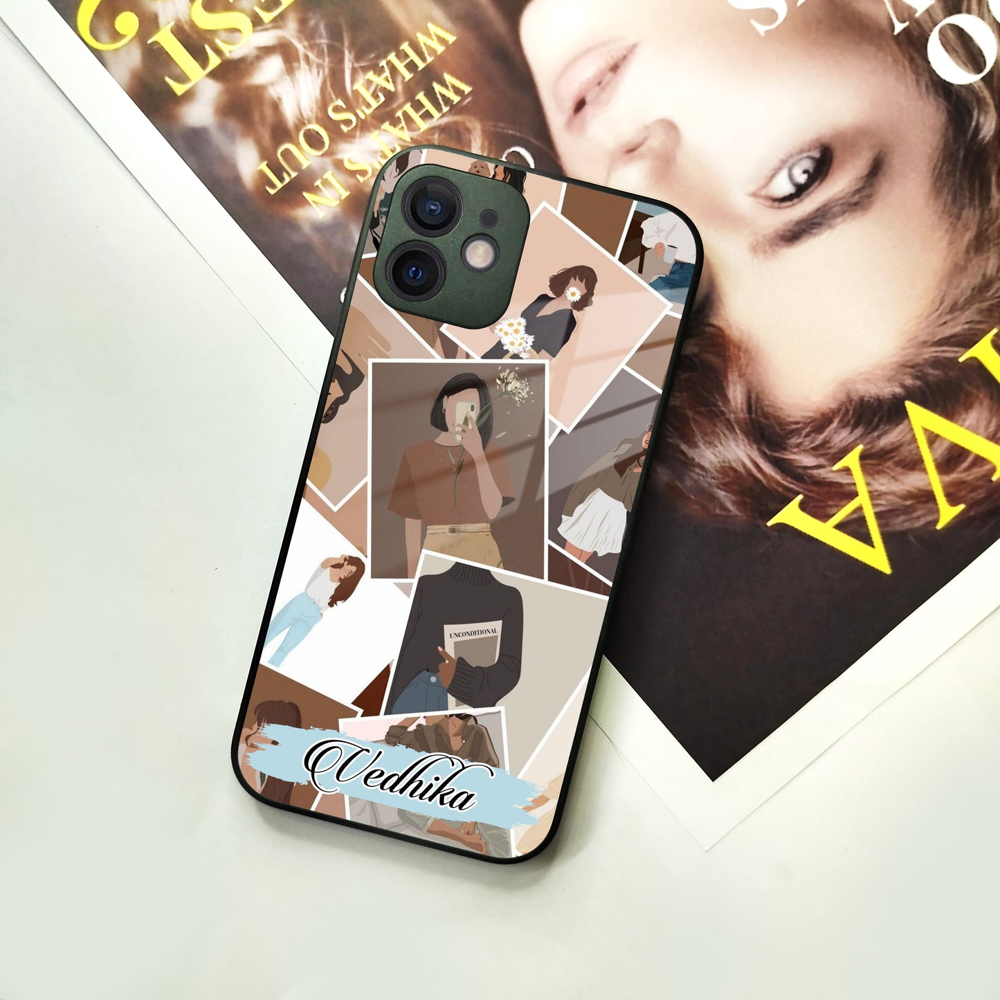 Selfie Girl Collage Glass Case Cover For iPhone ShopOnCliQ