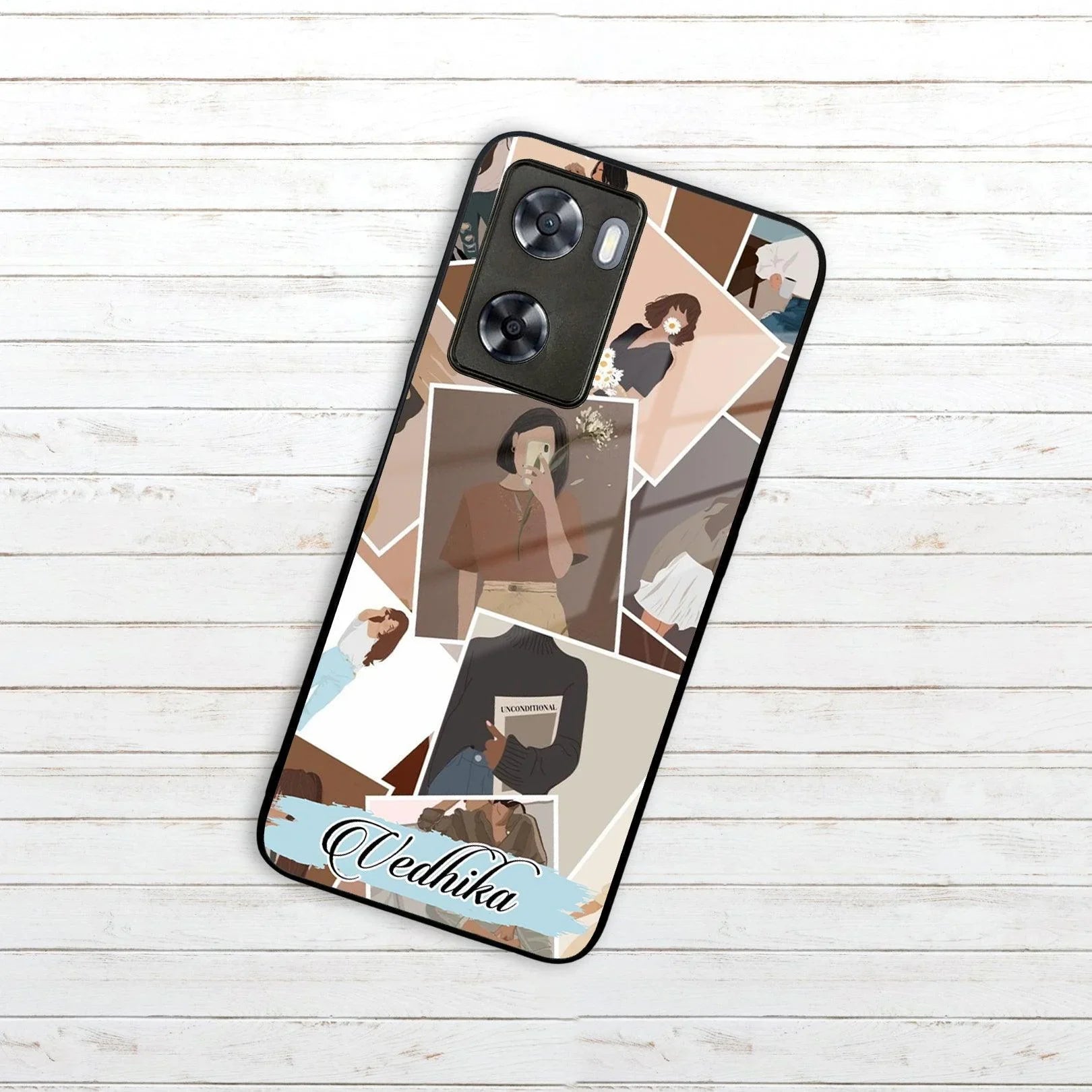 SelfieGirl Collage Glass Case Cover For Oppo - ShopOnCliQ