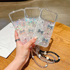 Shimmer Bow Wristlet Phone Case