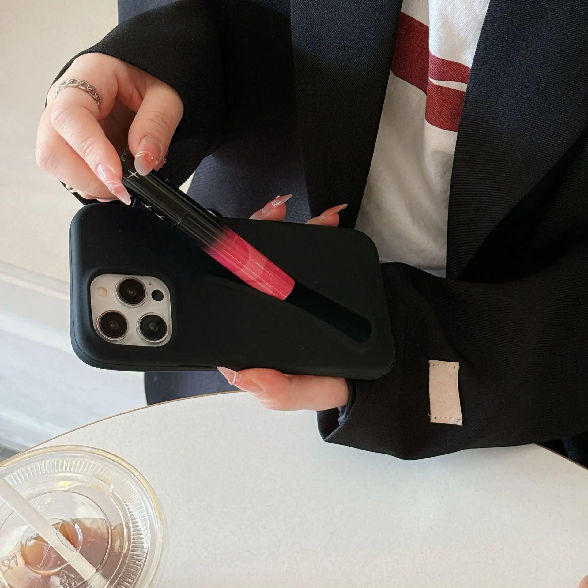 Shockproof Silicone Lip Gloss Phone Case Lipstick Holder for iPhone - ShopOnCliQ