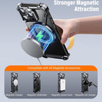 Slim Aluminum Metal Bumper Case with Magnetic Kickstand | Borderless Frameless Design | Z-Shape Shockproof Stand Cover