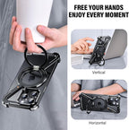 Slim Aluminum Metal Bumper Case with Magnetic Kickstand | Borderless Frameless Design | Z-Shape Shockproof Stand Cover
