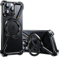 Slim Aluminum Metal Bumper Case with Magnetic Kickstand | Borderless Frameless Design | Z-Shape Shockproof Stand Cover