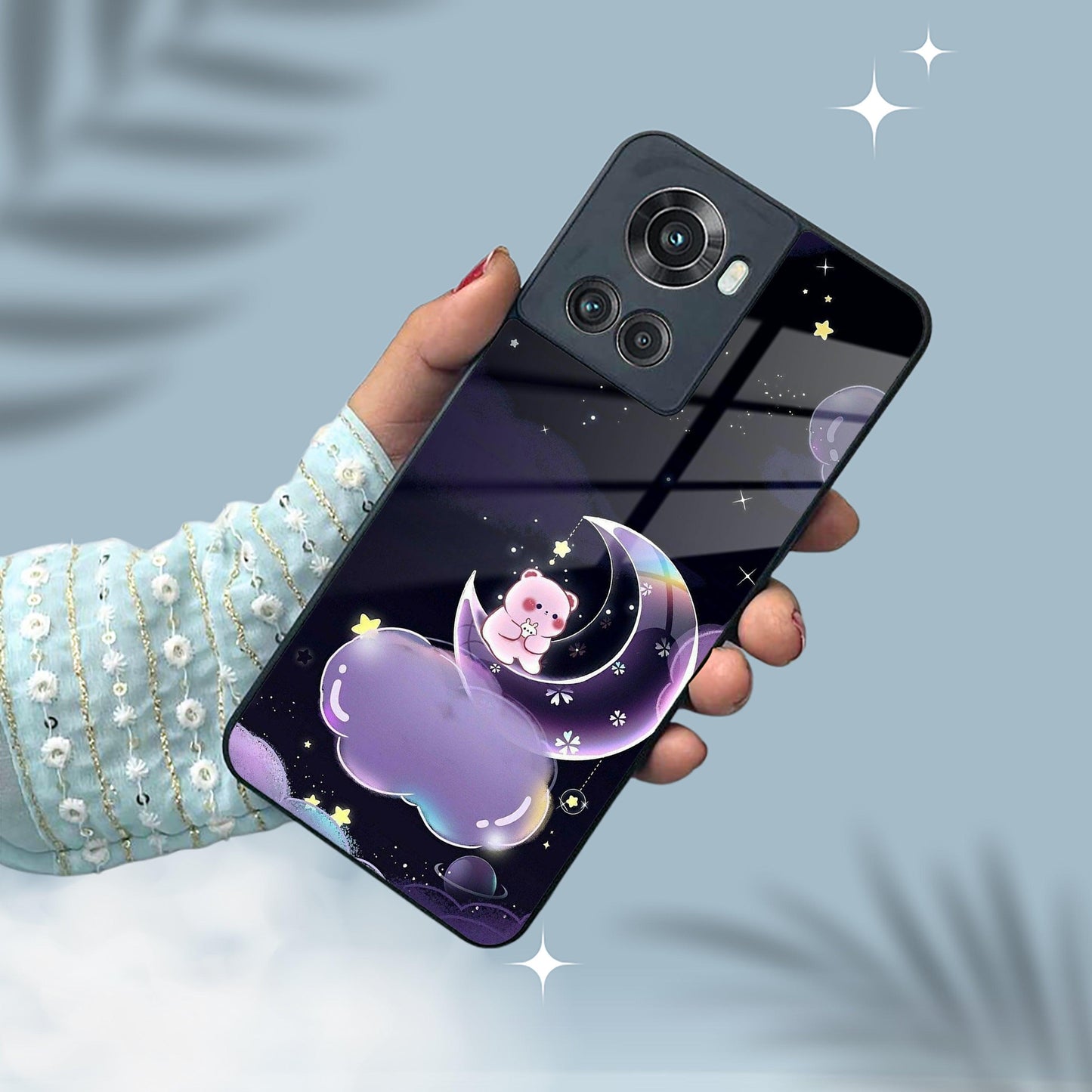 Sky Panda Design Glass Phone Case Cover For OnePlus