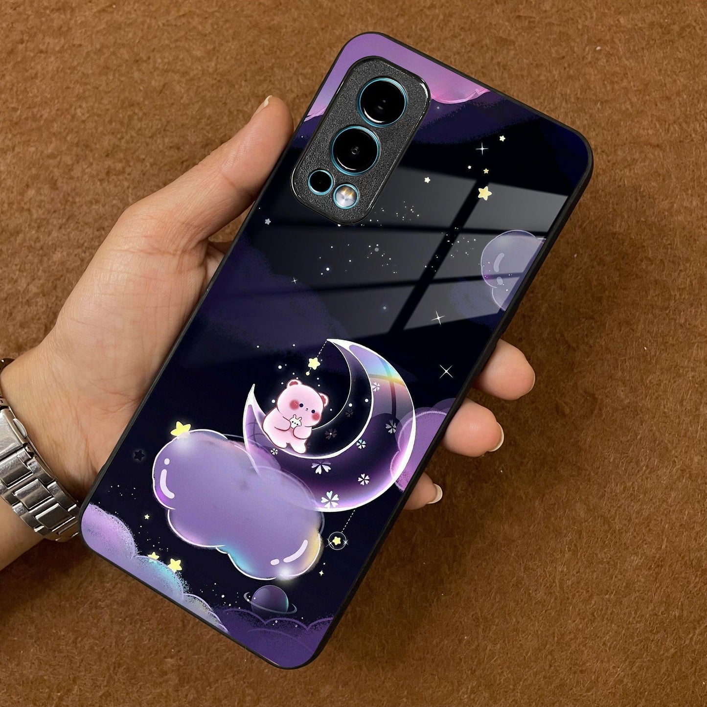 Sky Panda Design Glass Phone Case Cover For OnePlus