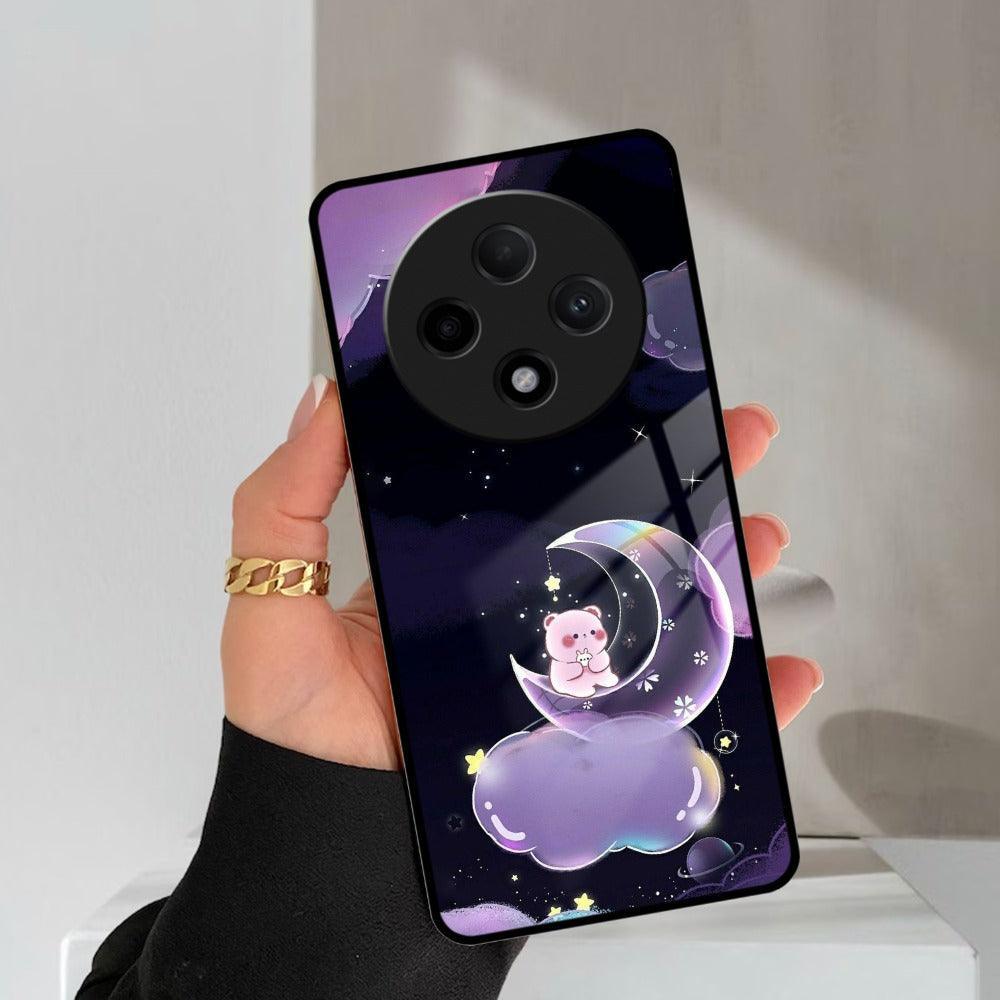 Sky Panda Design Glass Phone Case Cover For Oppo