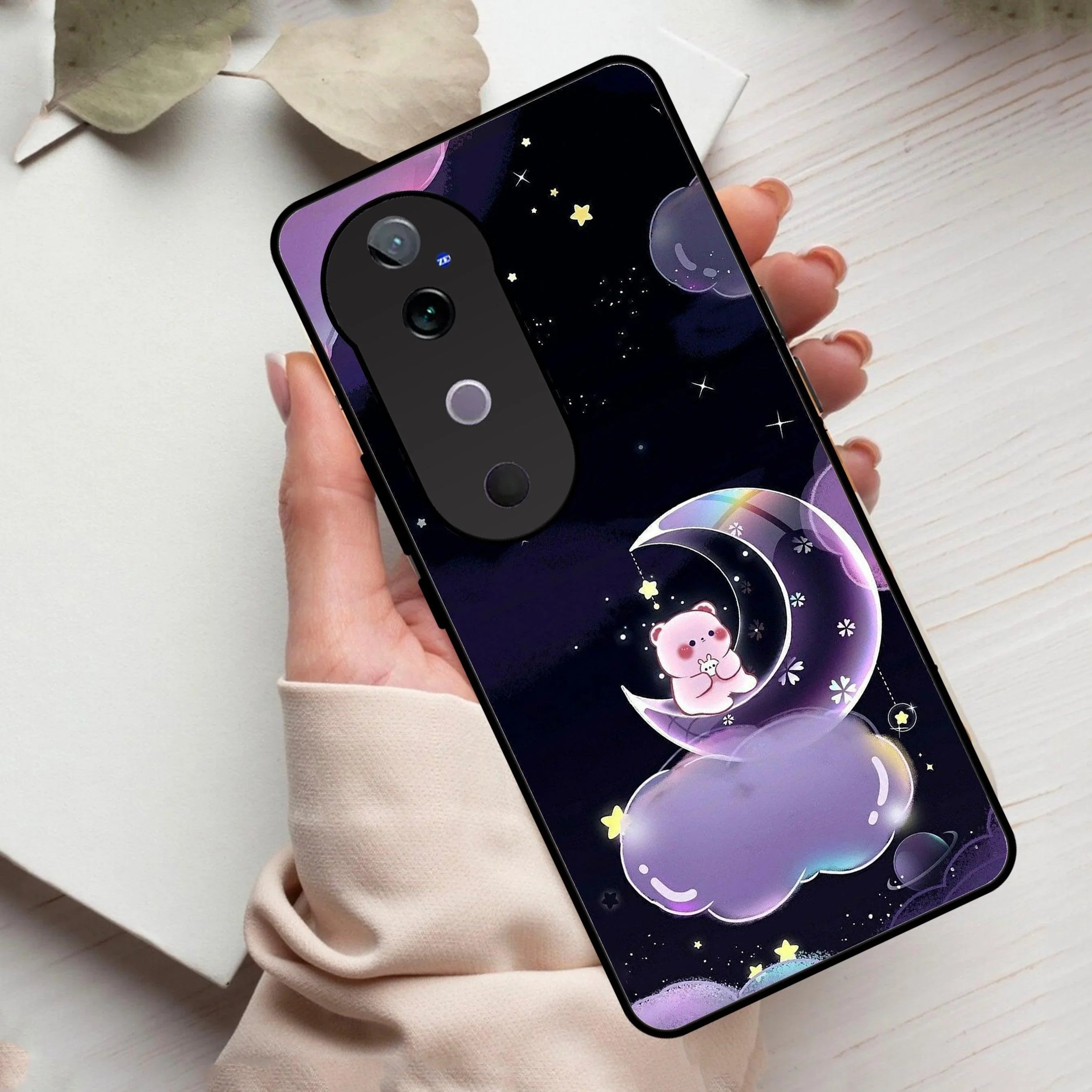 Sky Panda Design Glass Phone Case Cover For Vivo - ShopOnCliQ